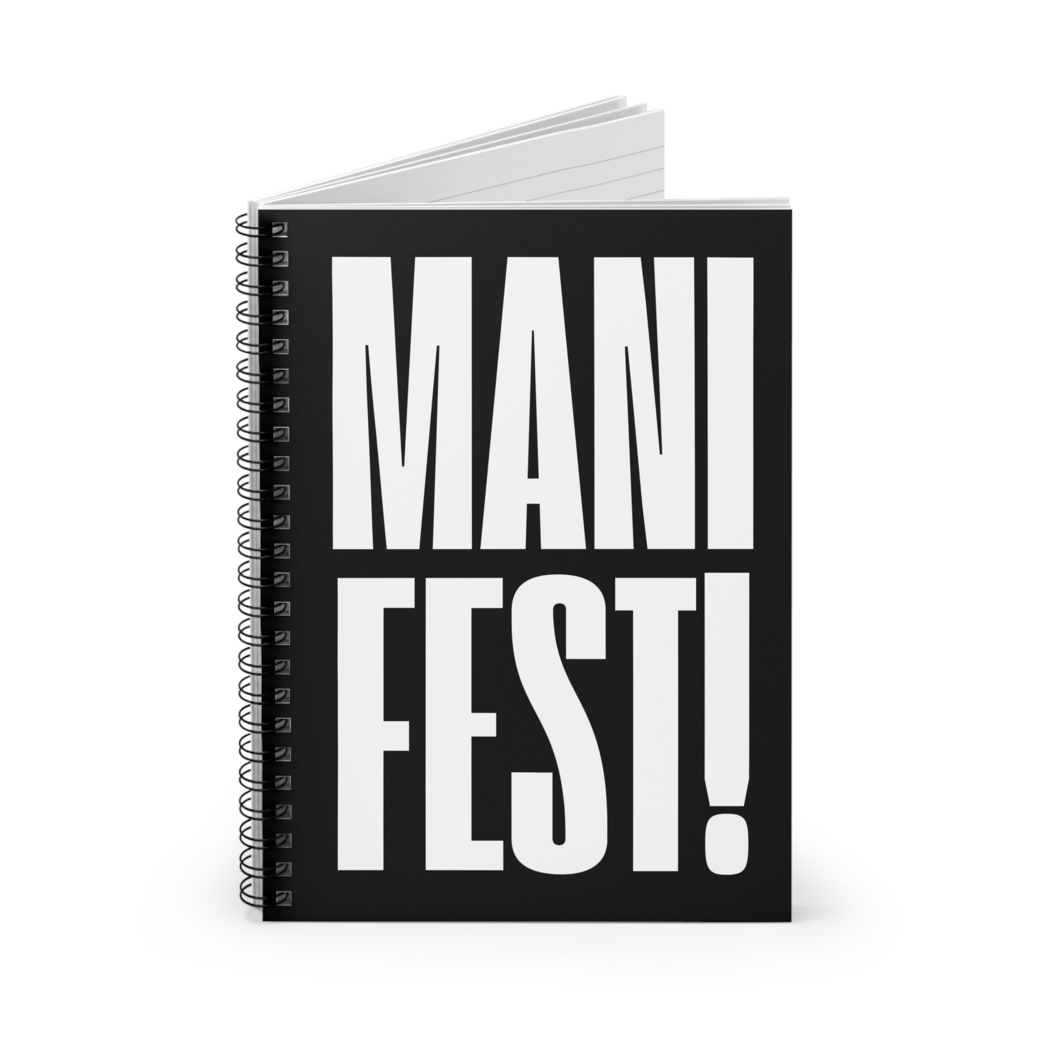 Manifest Black and White Spiral Notebook
