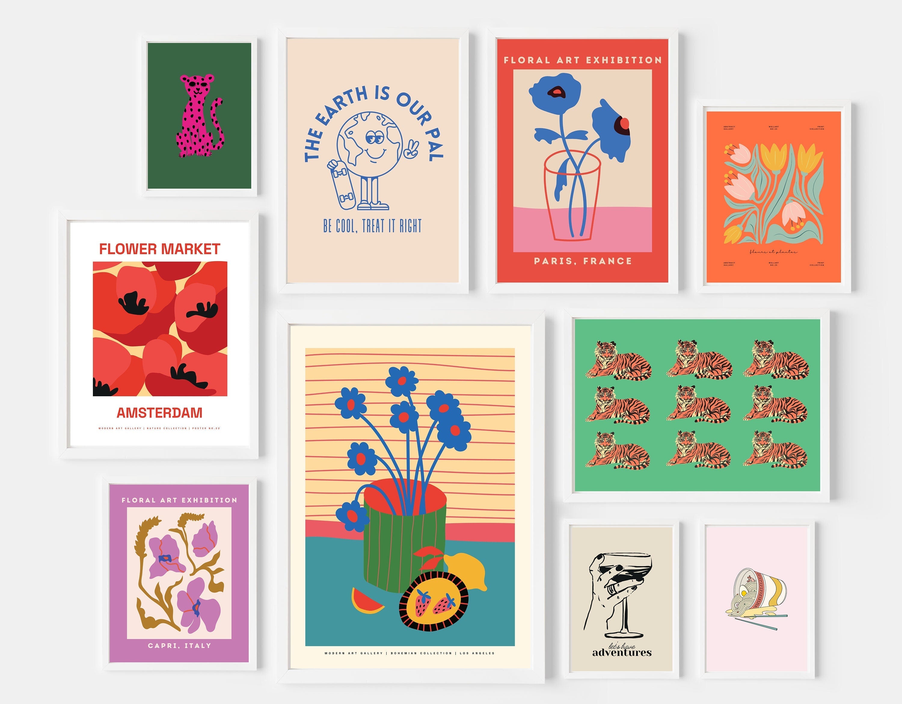 Gallery Wall Set of 15 Digital Art Prints