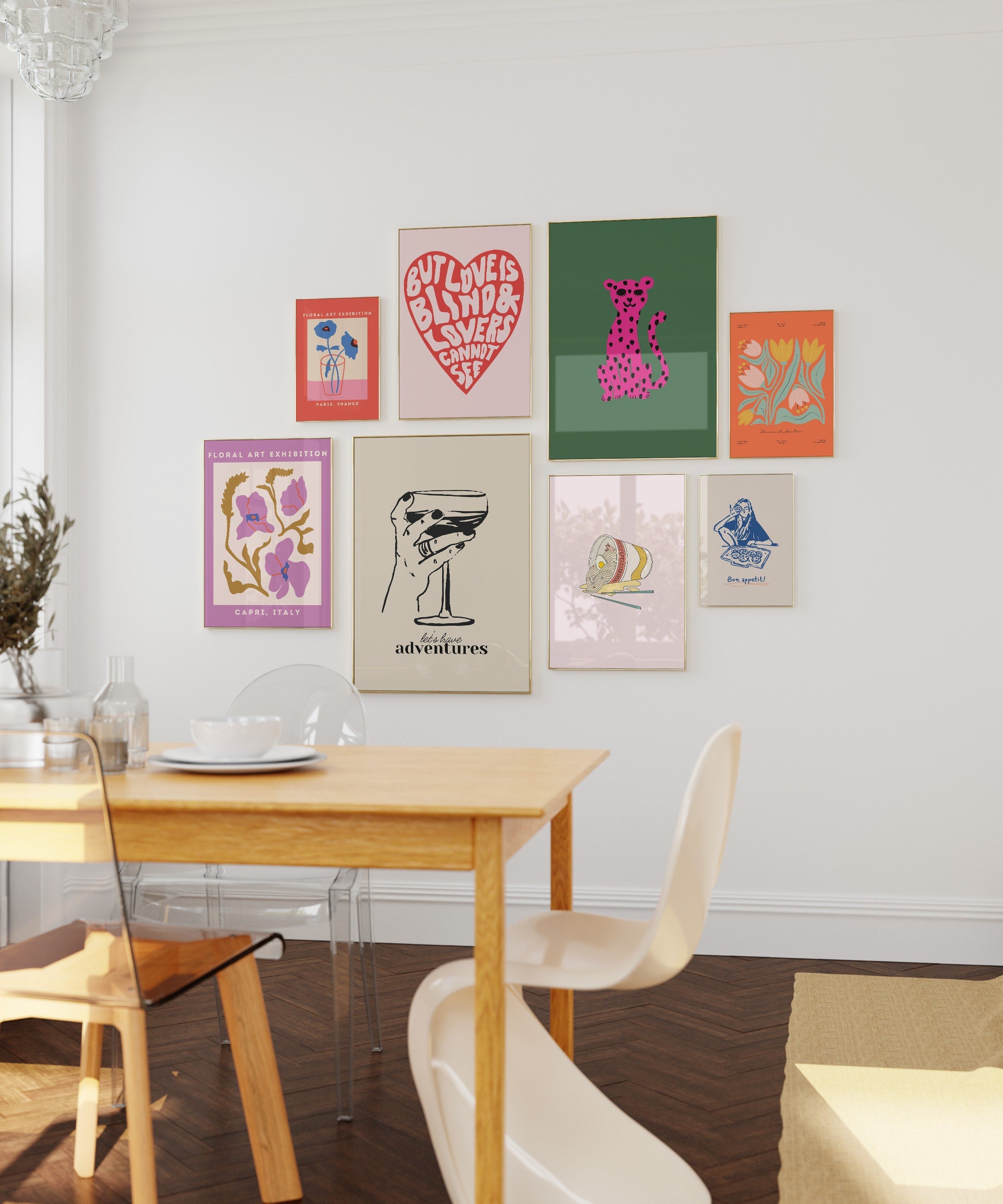 Gallery Wall Set of 15 Digital Art Prints