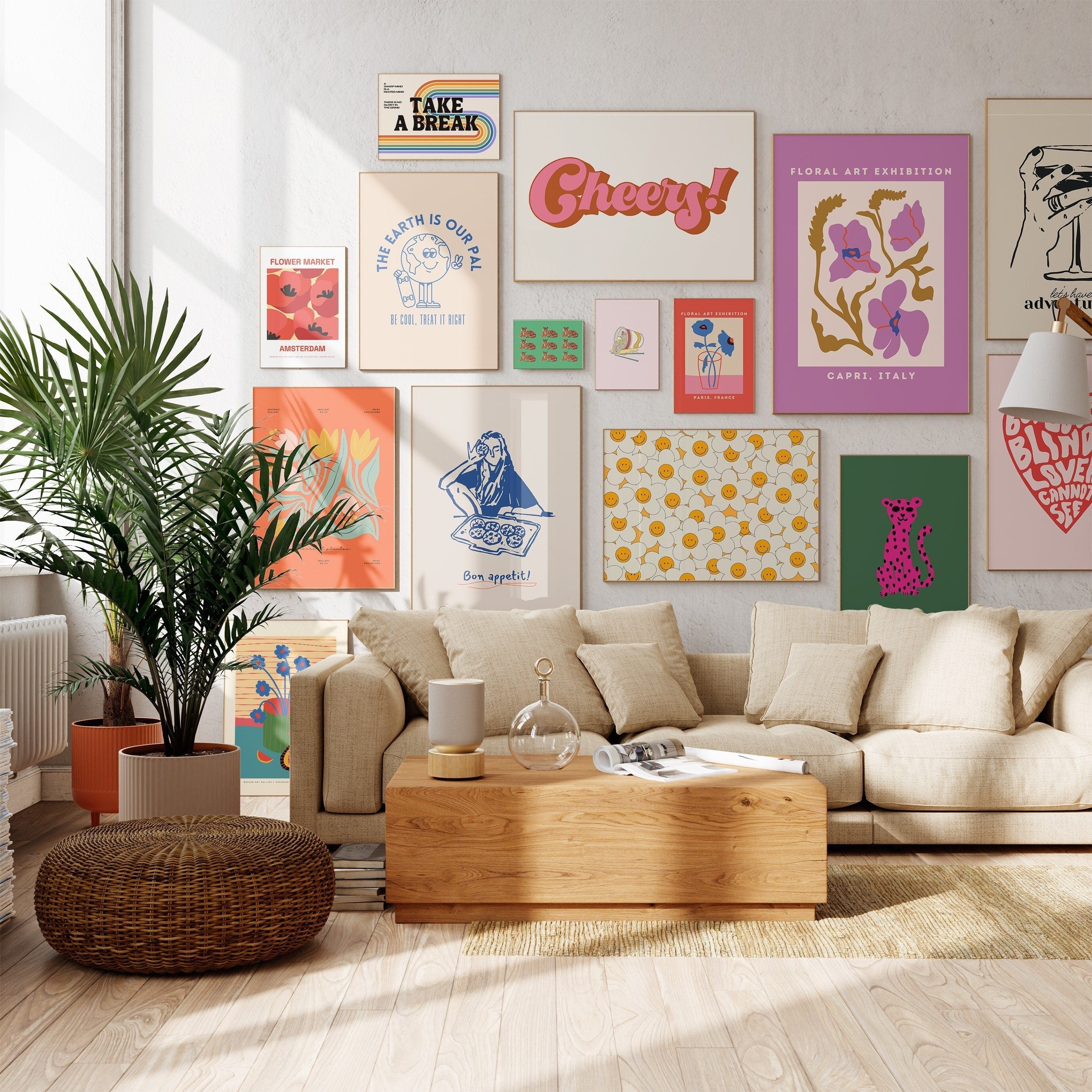 Gallery Wall Set of 15 Digital Art Prints
