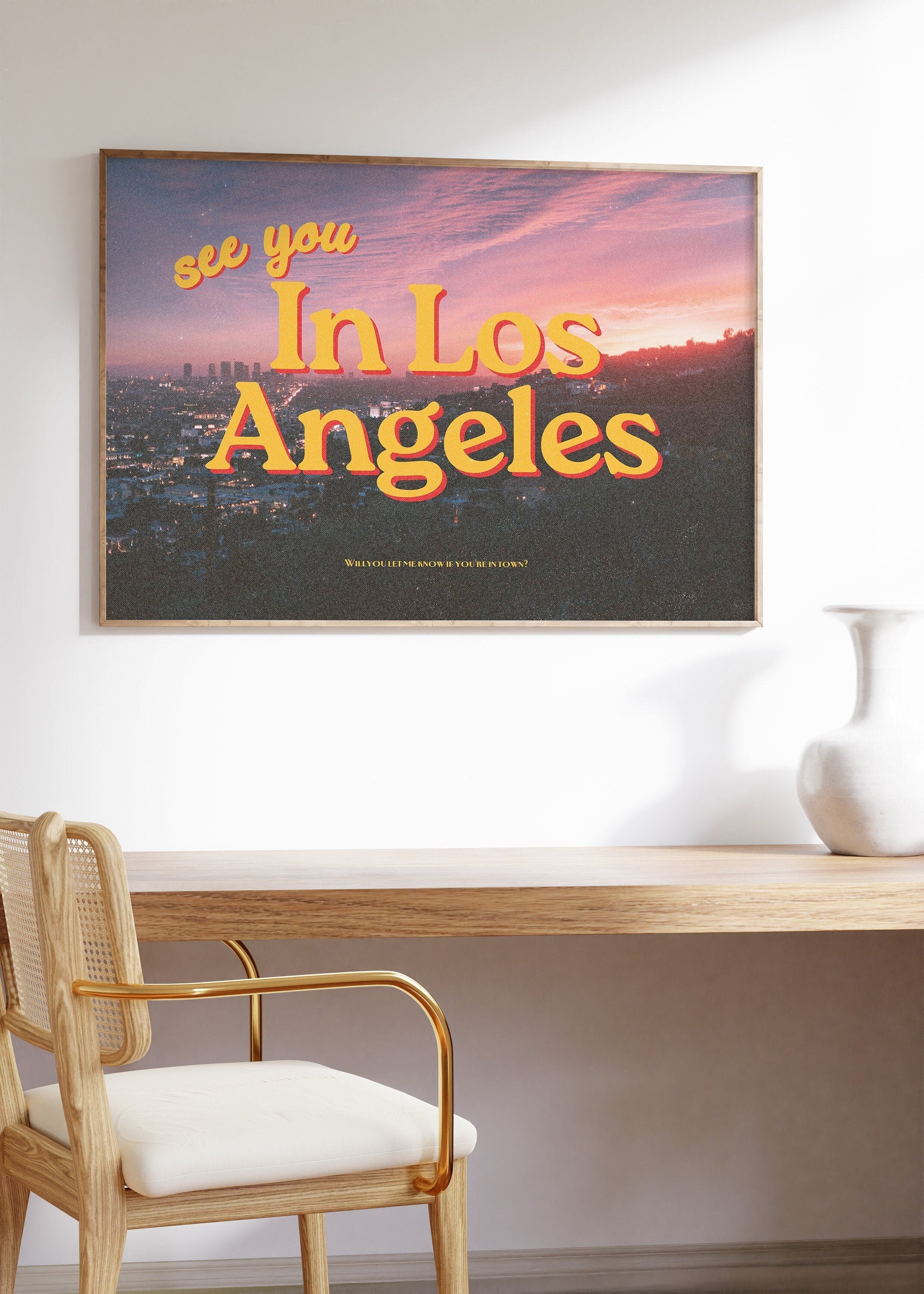See you In Los Angeles Retro Photography Horizontal Digital Art Print