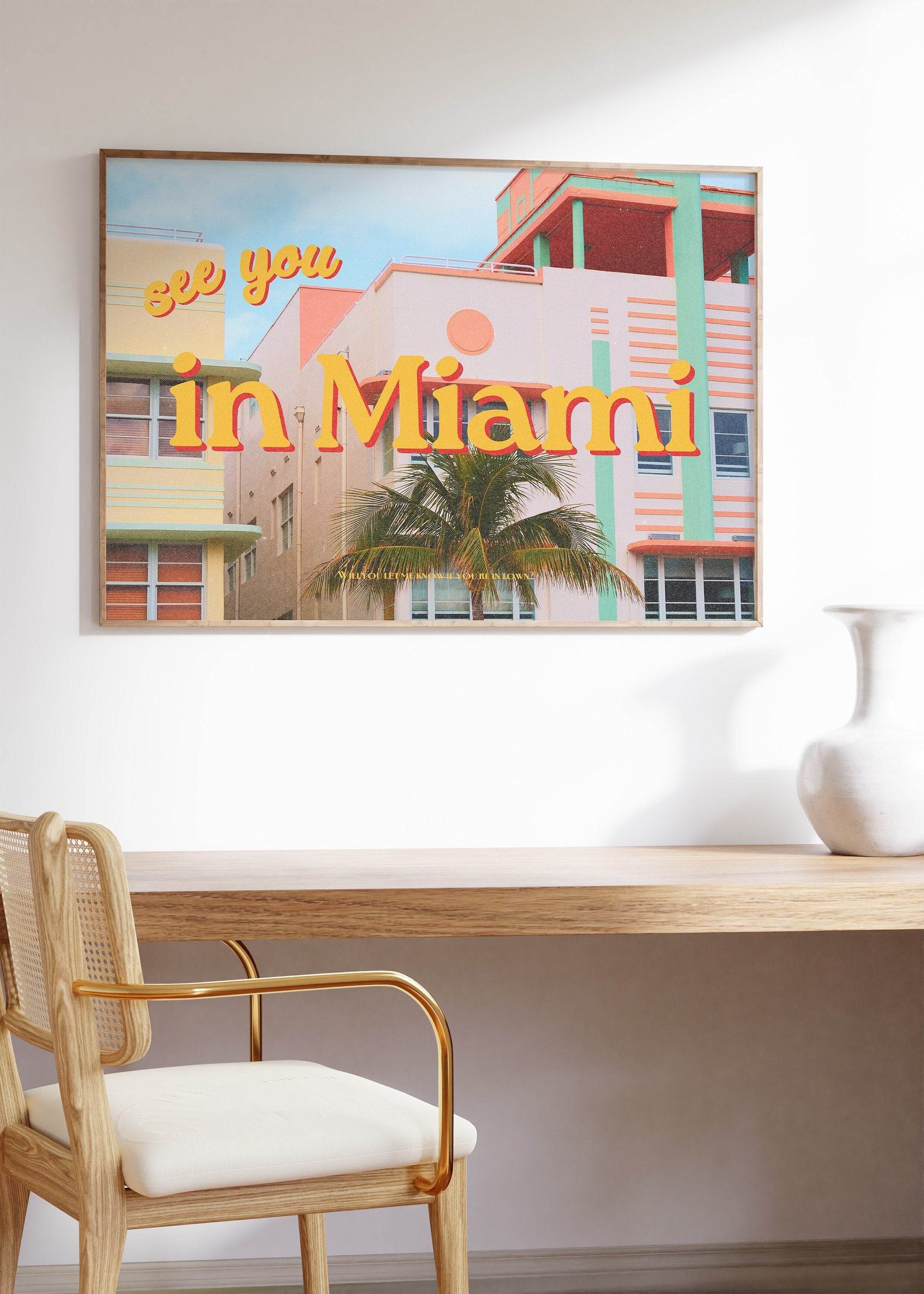 Miami Posters, Miami Art Print, Retro Miami Poster, Trendy Miami Art, Florida Art Print, Miami Decor, Miami Postcard Art Print, Miami Poster