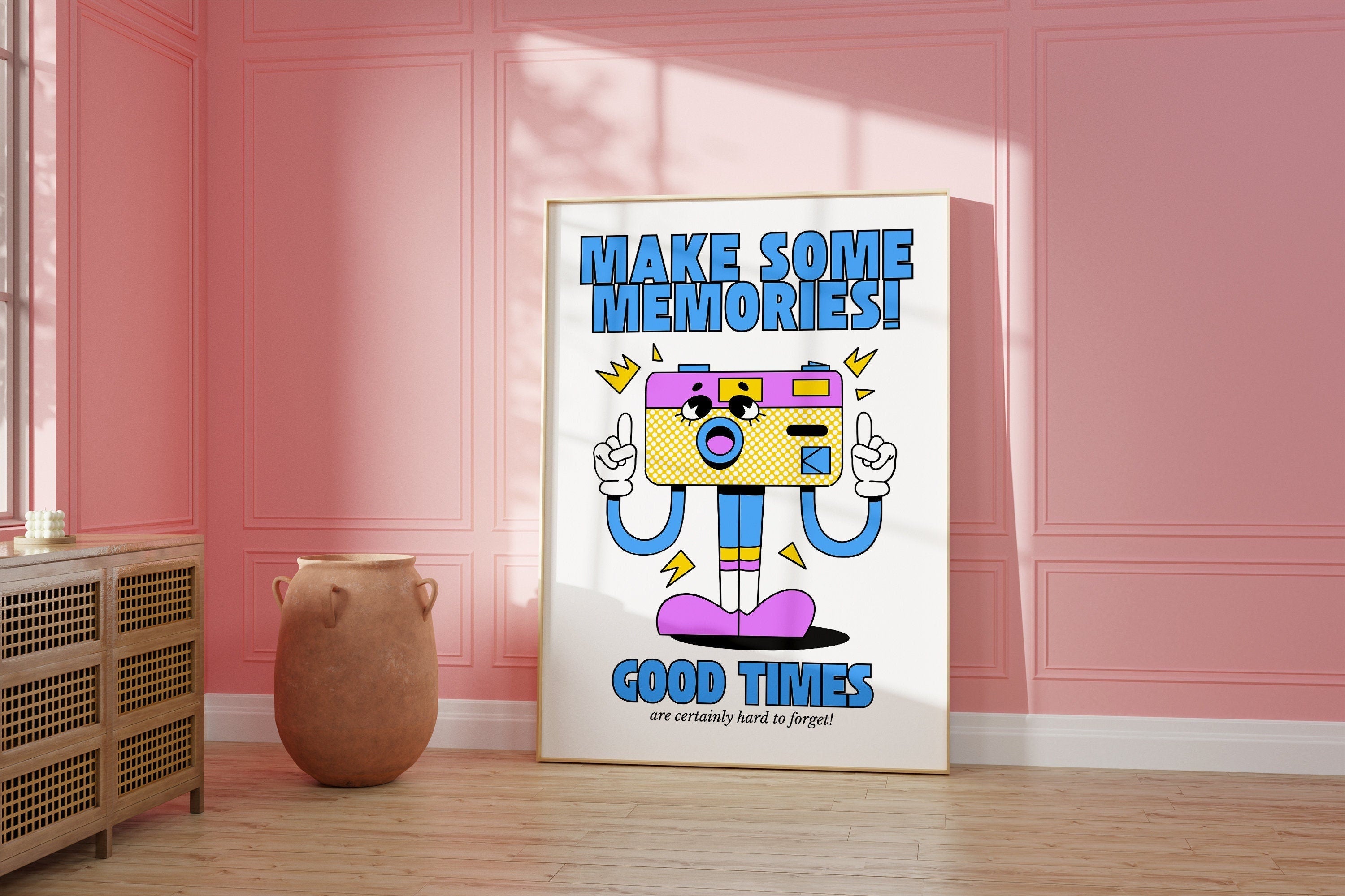 Classroom Art, Kids Room Art, Downloadable Print, Cartoon Art Print, Retro Character Art, Encouragement Poster, Vintage Mascot Art