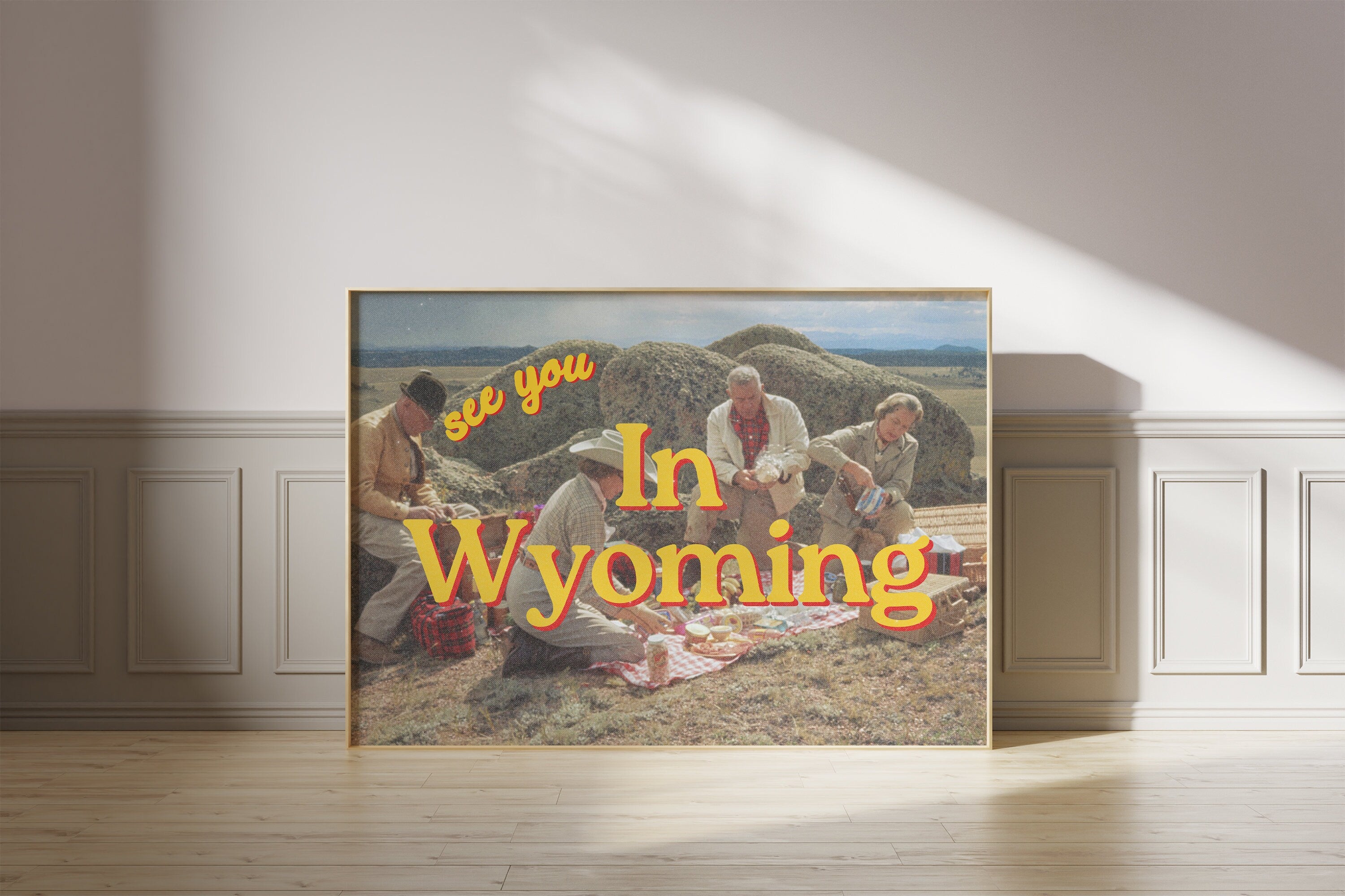 See you in Wyoming, Retro Photo Prints, Retro Photo Art Print, Cowboy art print, western art, western photo art, gs print shoppe