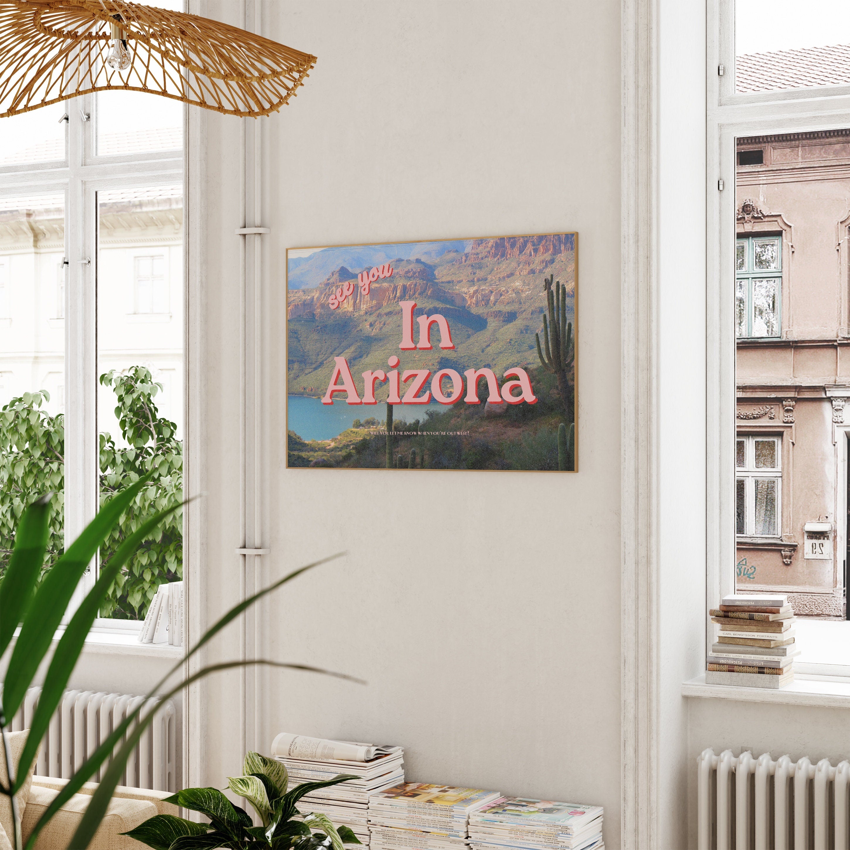 See you in Arizona, Retro Photo Prints, Arizona Art Print, AZ art, arizona posters, digital download, arizona gift, gs print shoppe