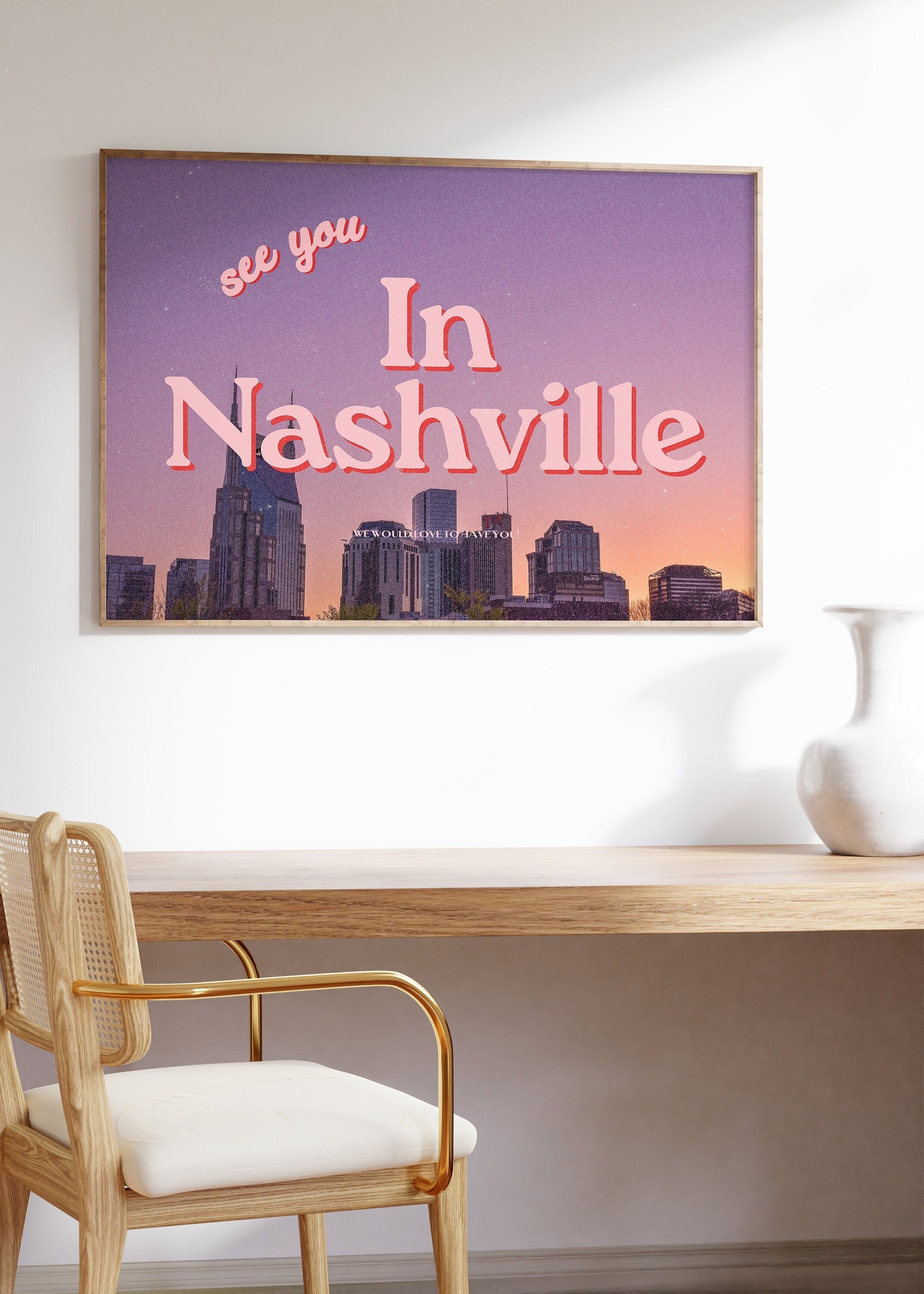 Nashville Art, Digital Art Prints, See you in Nashville,  Nashville Art, Trendy Art Print, Tennessee Art, GS print shoppe, nashville poster