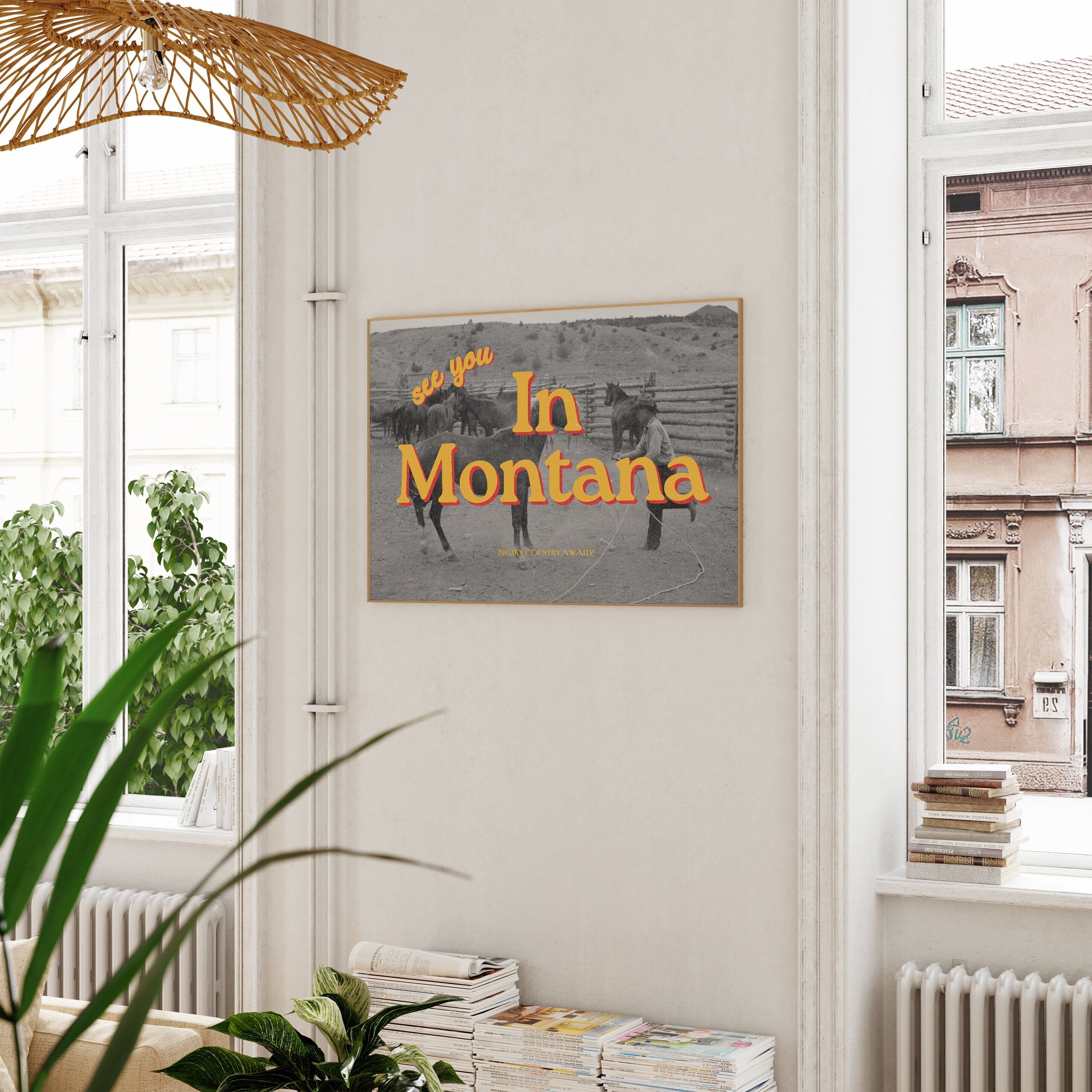 See you in Montana,Retro Photo Print, Retro City Art, Ranch Art Prints, Montana Art poster, Montana Decor, Gift for Friend, GS Print Shoppe