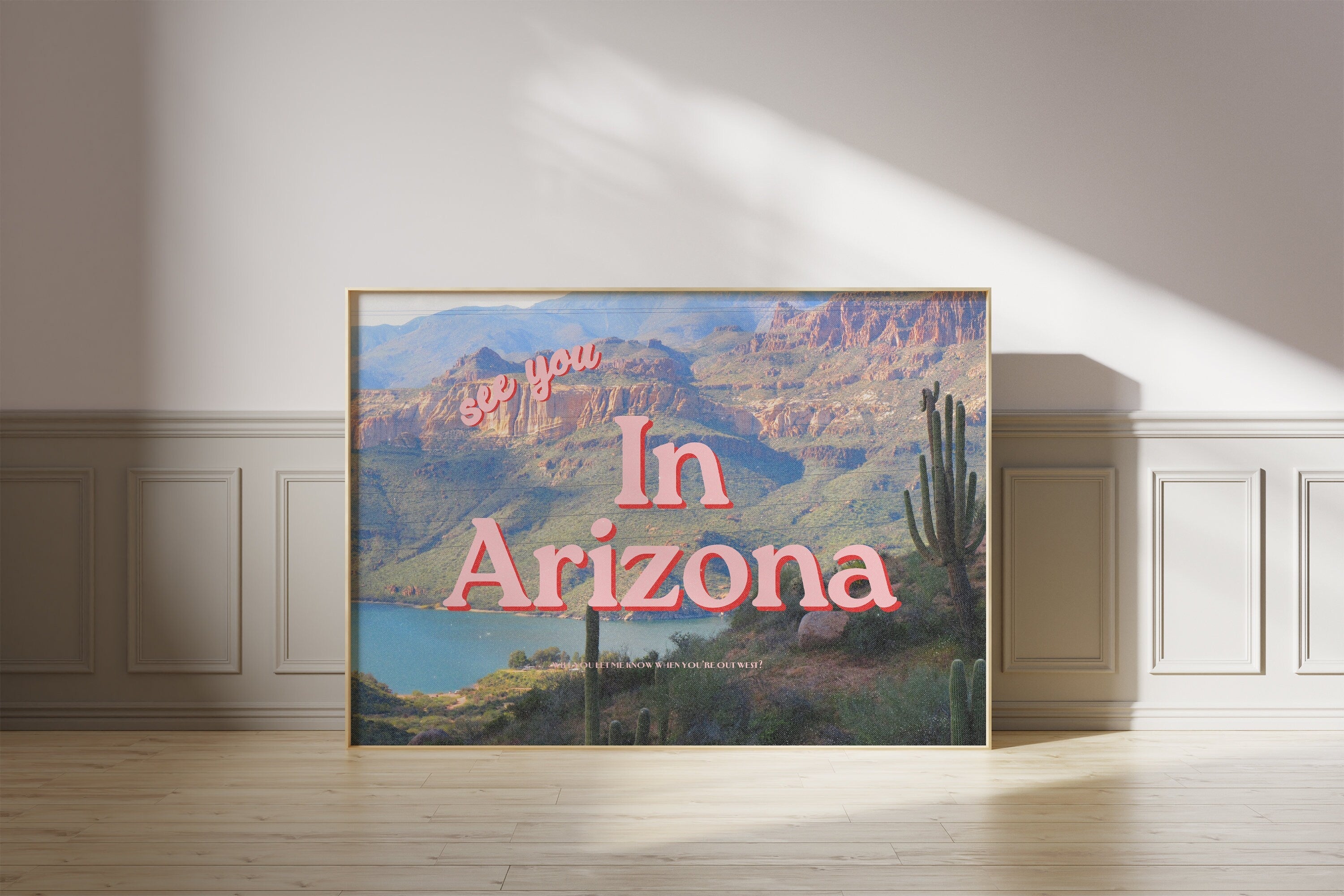 See you in Arizona, Retro Photo Prints, Arizona Art Print, AZ art, arizona posters, digital download, arizona gift, gs print shoppe
