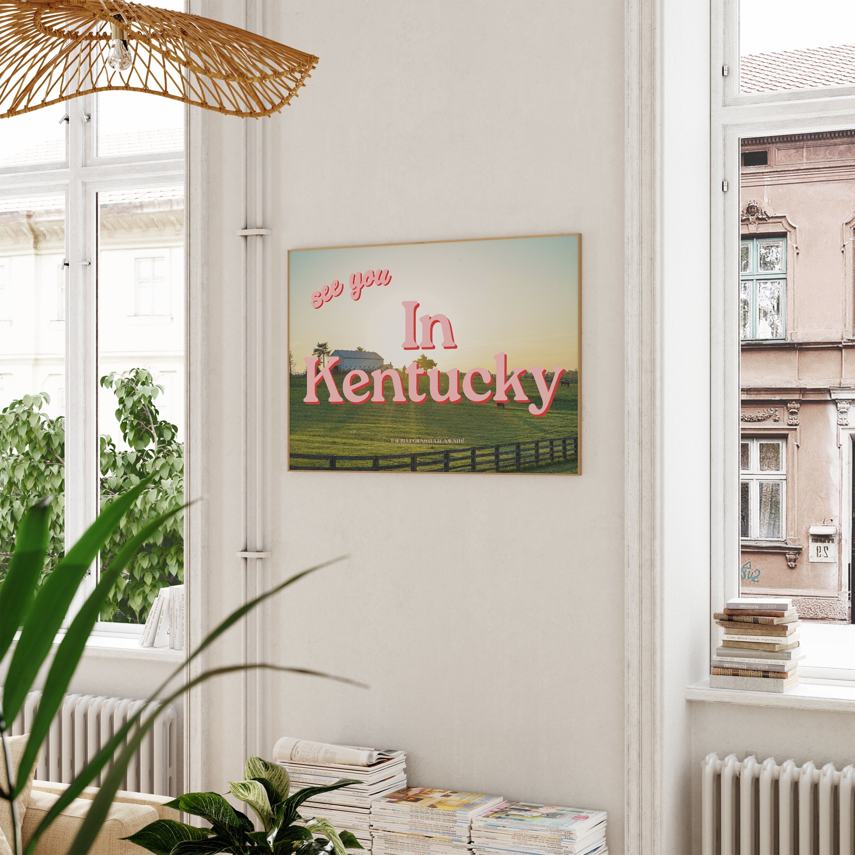 Grainy Retro Print, State Digital Prints,See you in Kentucky,Retro Photograph Prints,Retro City Art Print,Preppy Art, Kentucky Art poster