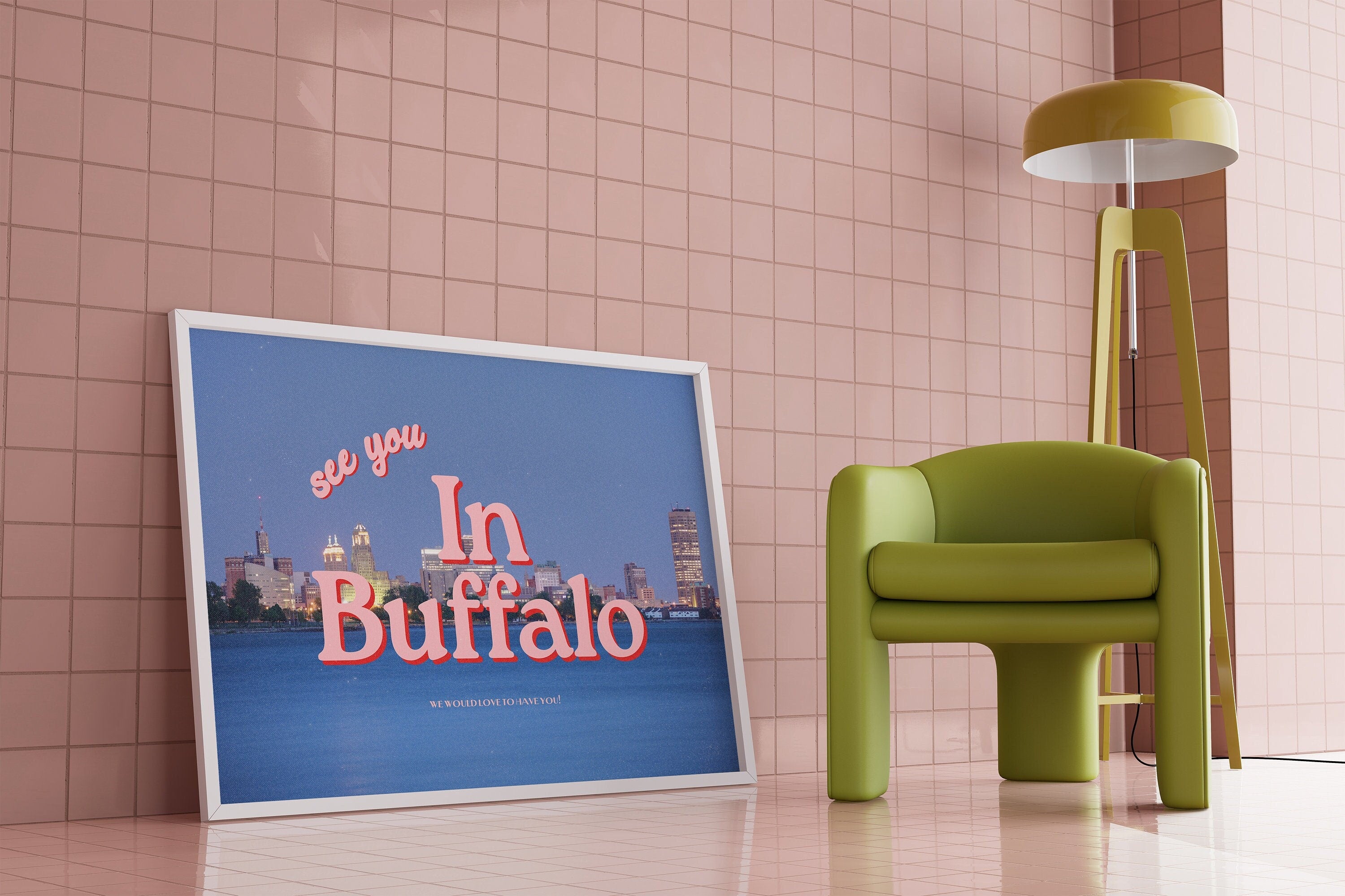 Grainy Retro Print, State Digital Prints,See you in Buffalo,Retro Photograph Prints,Retro City Art Print,Preppy Art, Buffalo NY Art poster