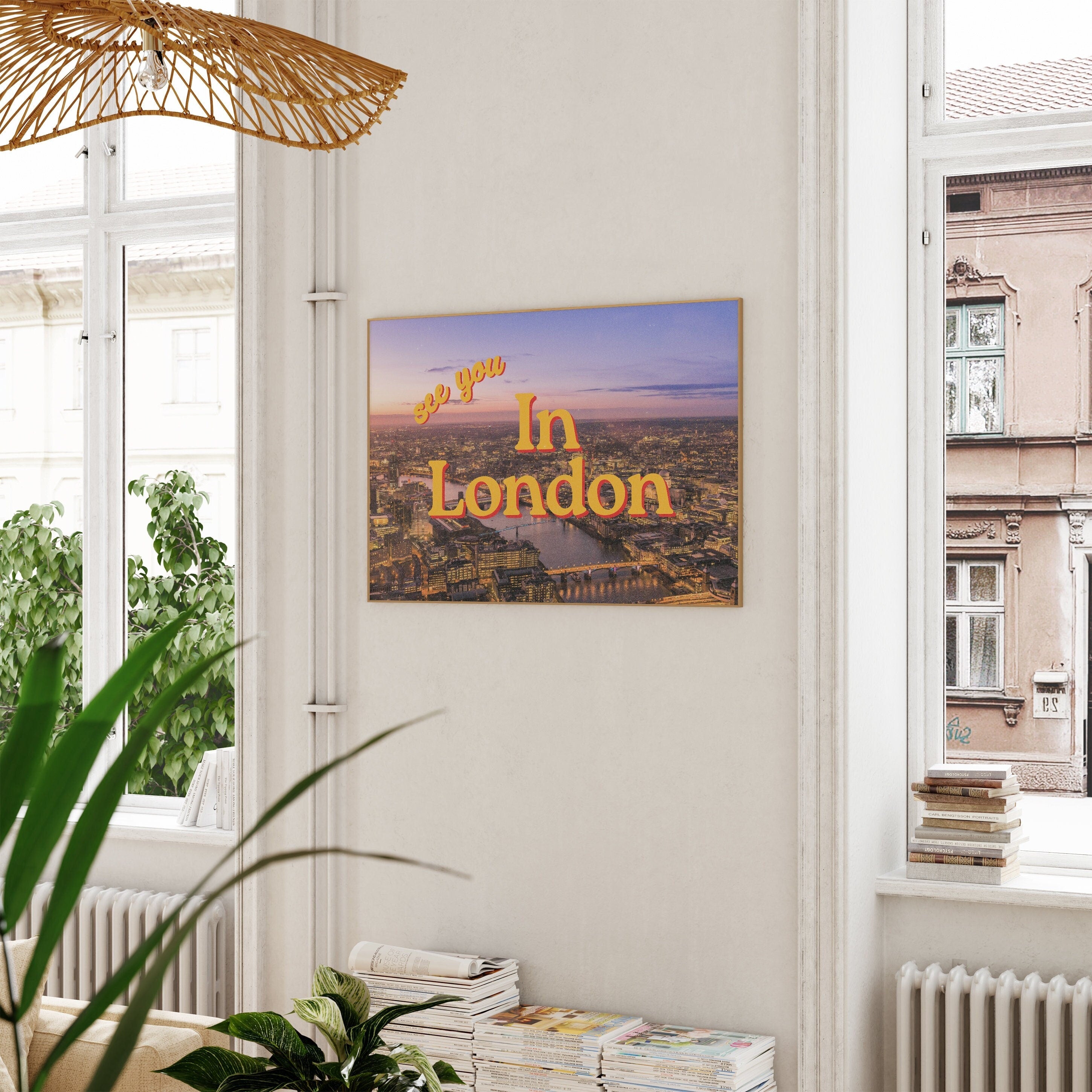 See you in London, Retro Photo Prints, London Photo Art, London Art print, Trendy Art Print, UK art prints, london posters, gs print shoppe