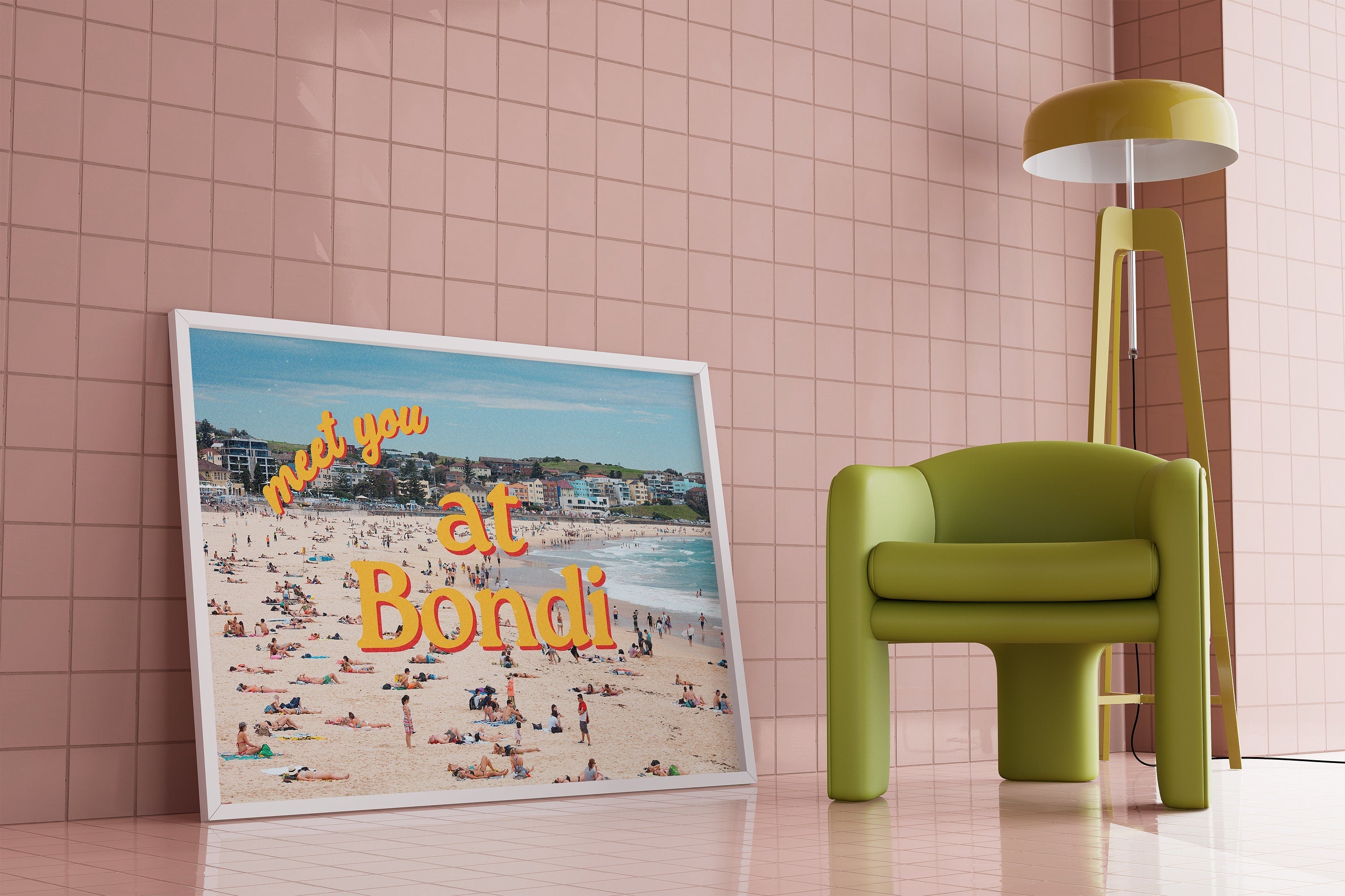 Australia Art, Bondi Posters, Digital Art Prints, Retro Beach Prints, Australia Photo Art, Bondi Art print, Trendy Art Print, Bondi Art