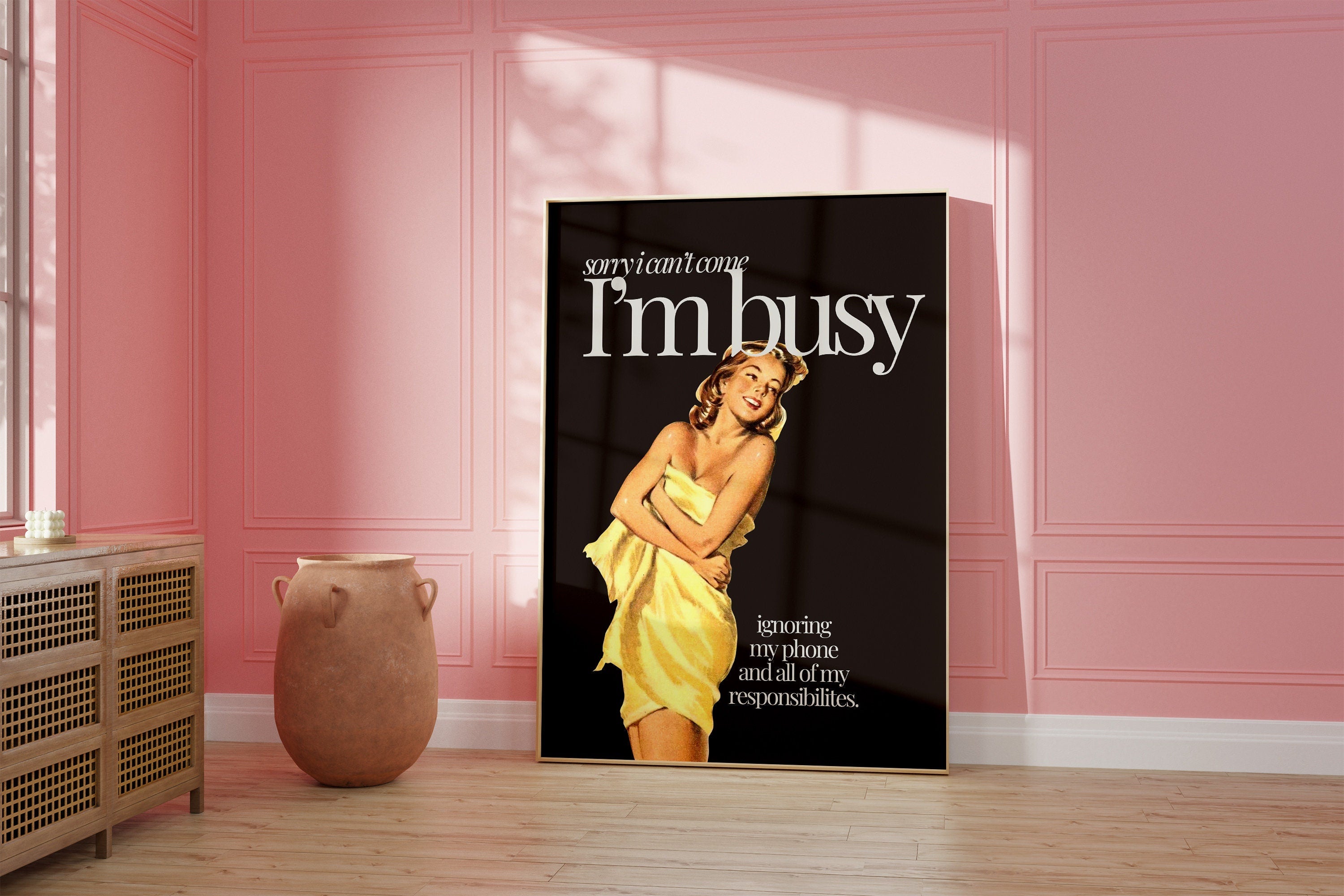 Wall Art Print,Retro Aesthetic Art,Apartment Art,Feminist Art,Living Room Decor,Pulp Pinup Art, Pulp Art Print, Retro Funny Women Art