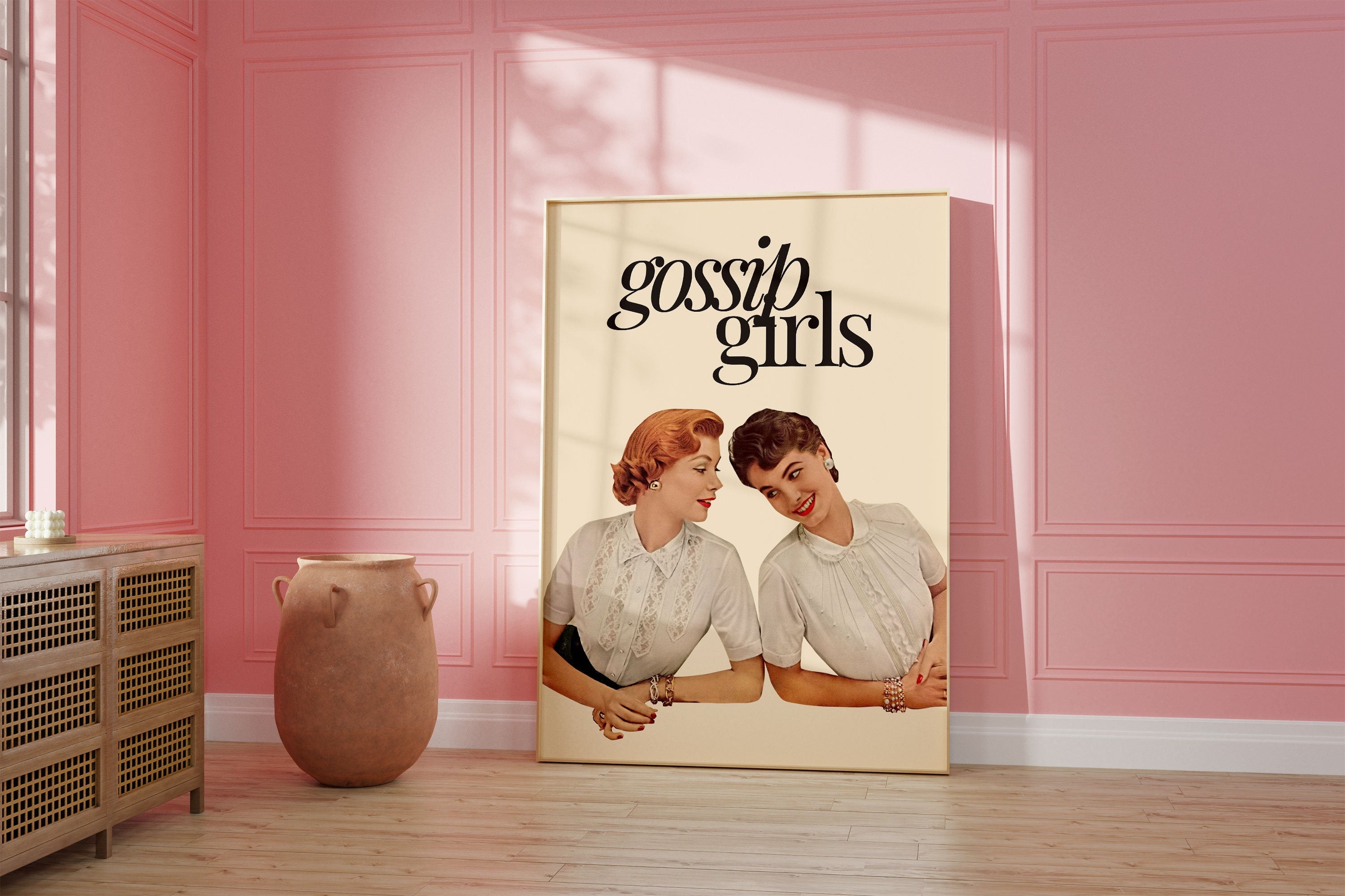 Gossip Girl Print, Digital Art Prints, Girly Art Prints, Trendy Collage Prints, Pulp Photo Art Print, Preppy Fun Art, Bar Cart Prints