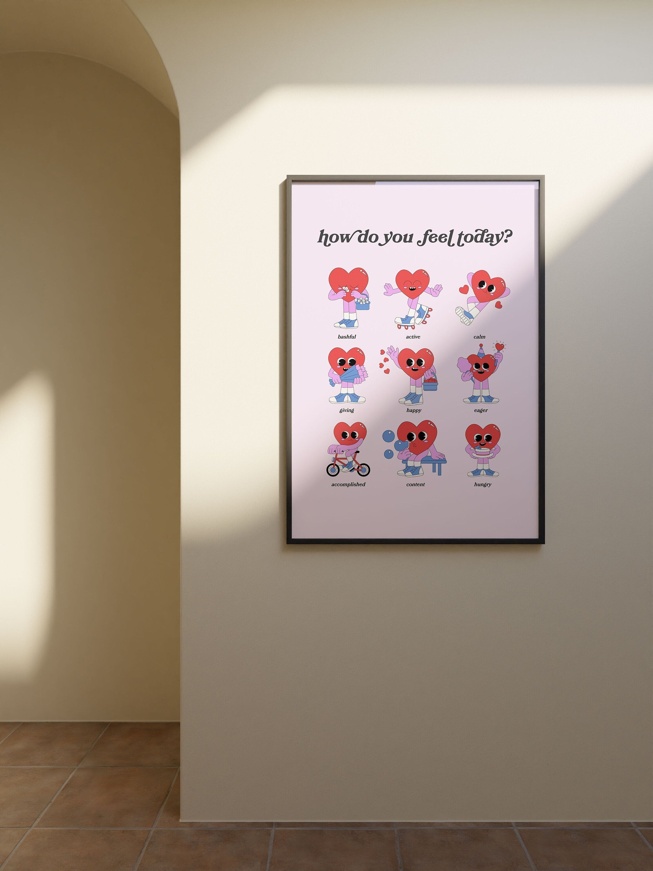 How Do You Feel Today Hearts Digital Art Print