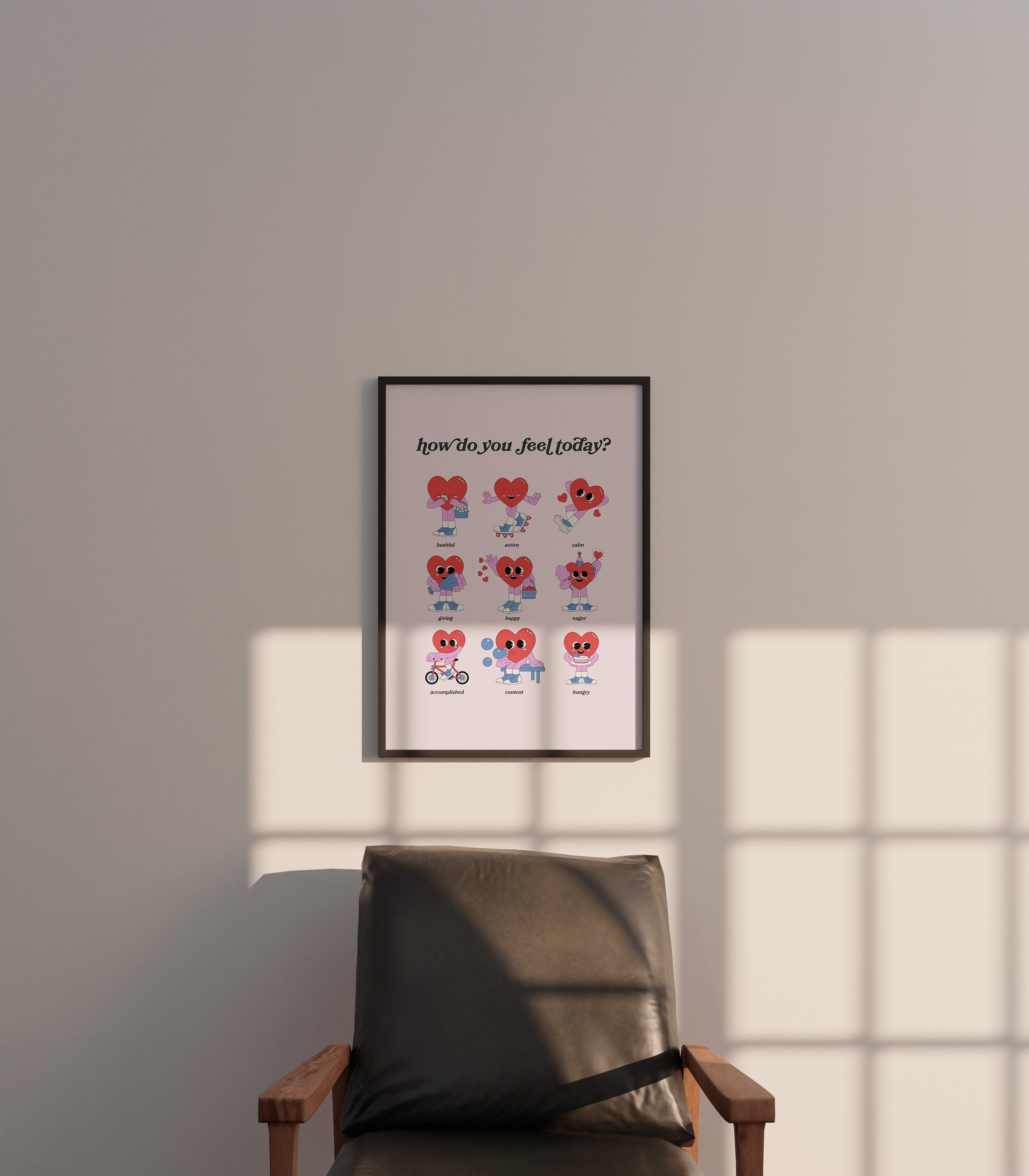 How Do You Feel Today Hearts Digital Art Print
