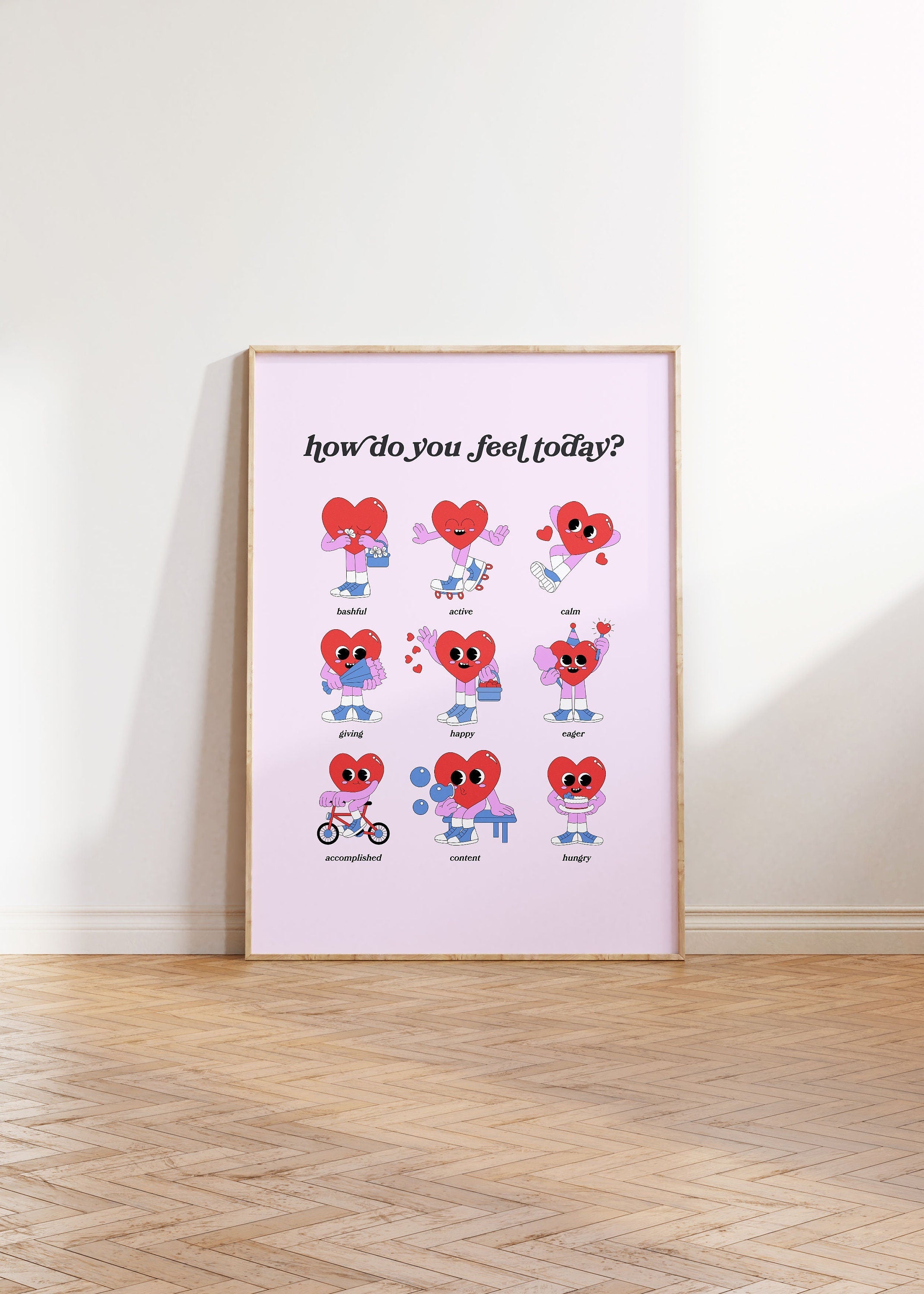 How Do You Feel Today Hearts Digital Art Print