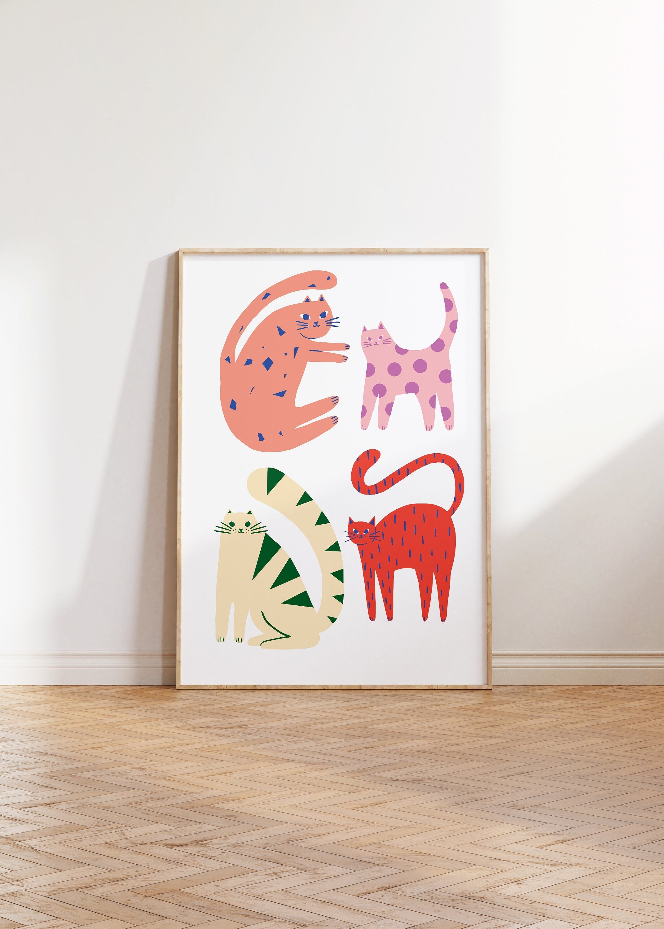 Kitties White Digital Art Print