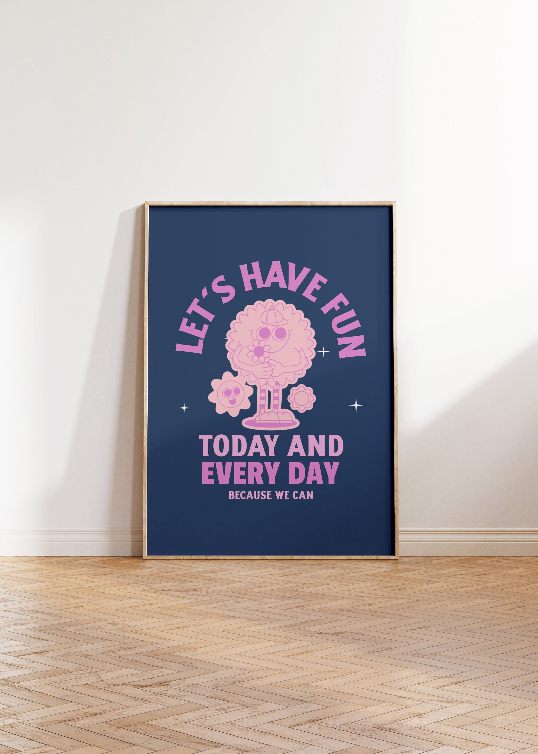 Let's Have Fun! Printable Classroom Poster, Class Decor, Kids Room Decor, School Poster, Inspiration Art, Pink Wall Art, Navy Wall Art