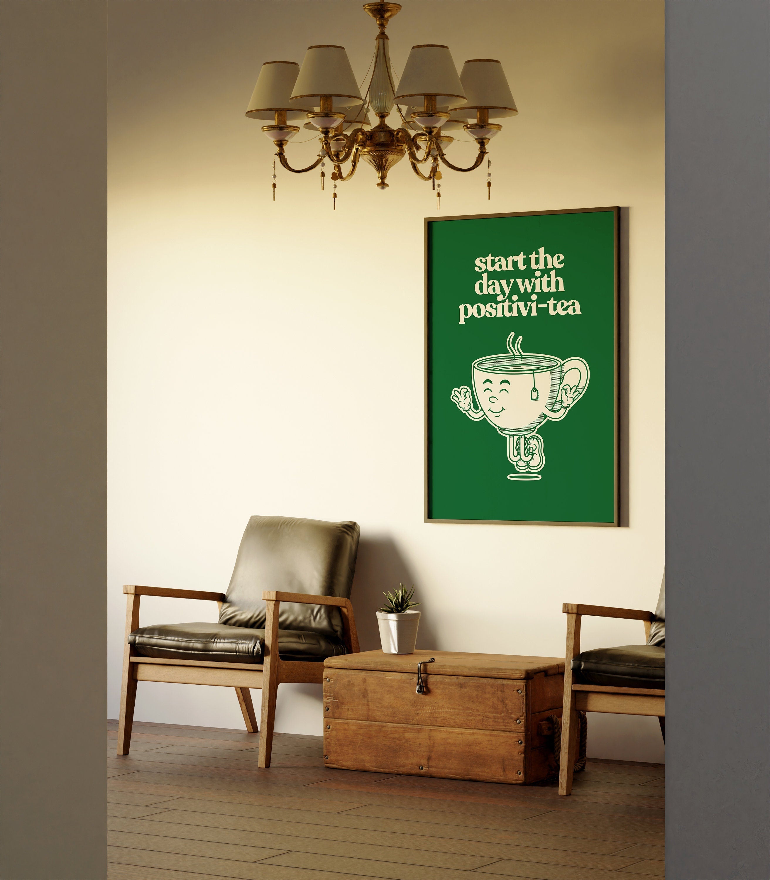 Start the Day with Positivi-tea Digital Art Print
