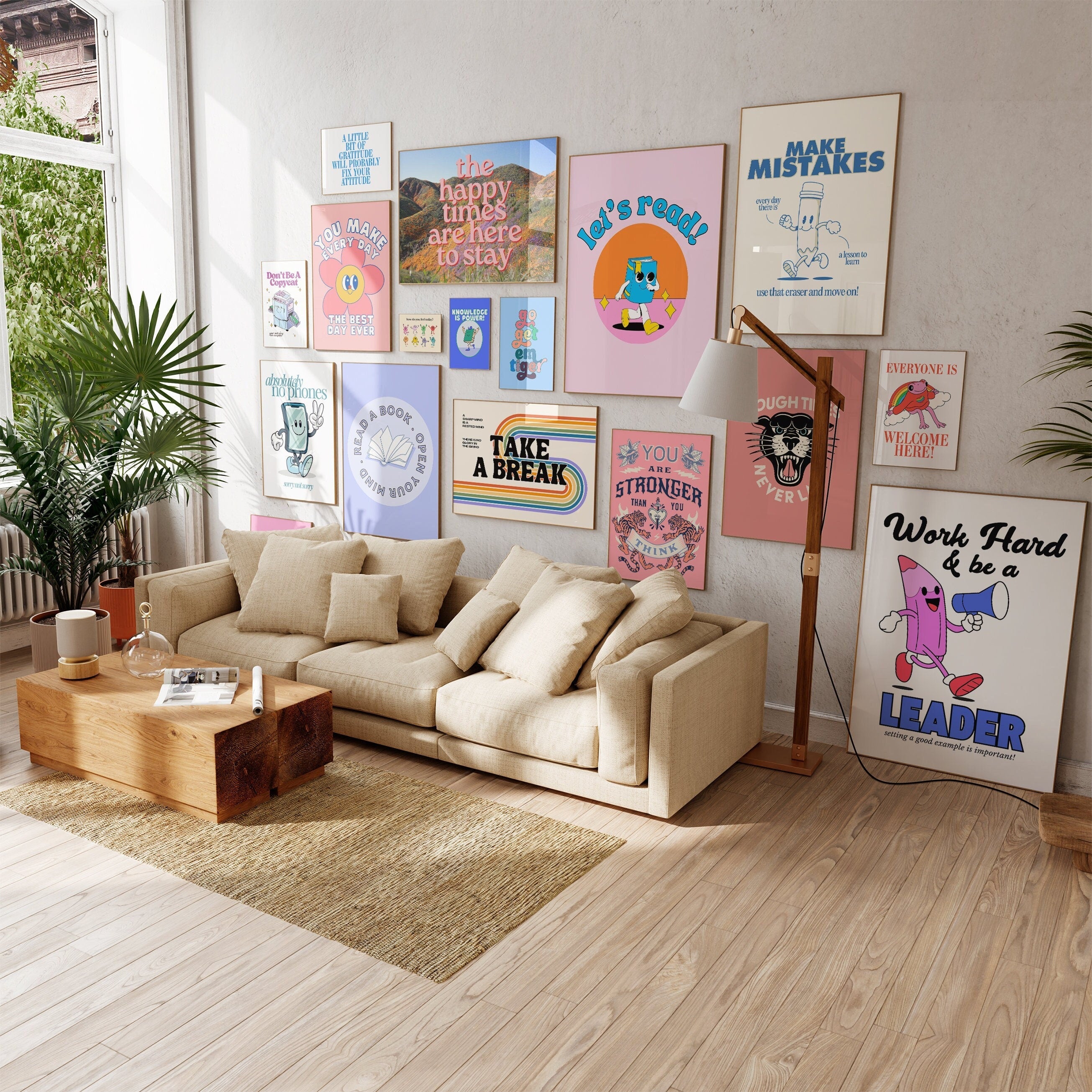 Set of 17 Kids and Classroom Digital Art Prints
