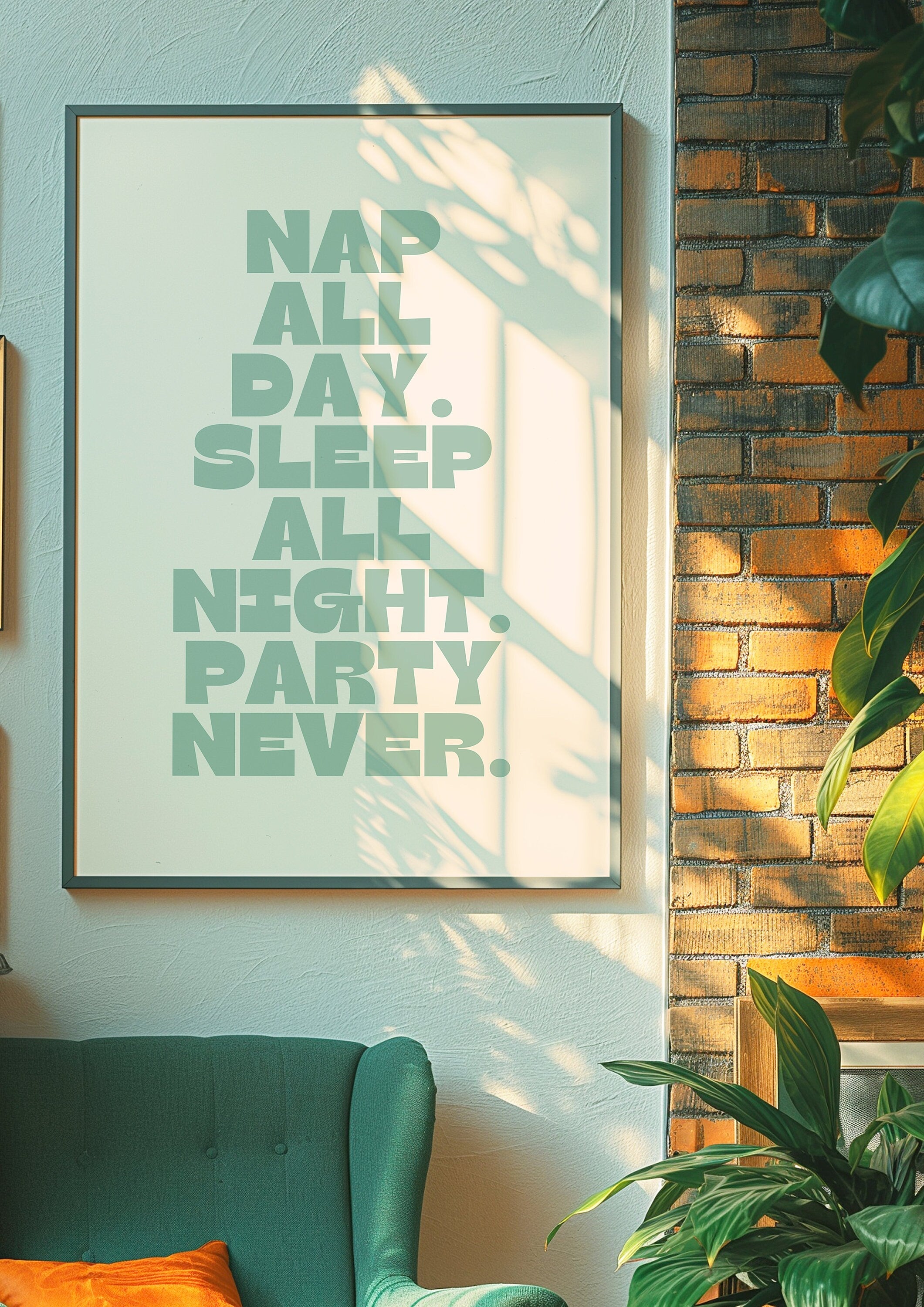 Quote Wall Print, Nap all Day, Digital Download Art, Napping Art, Retro Wall Decor, Downloadable Print, Encouragement Art, Nap All Day Art