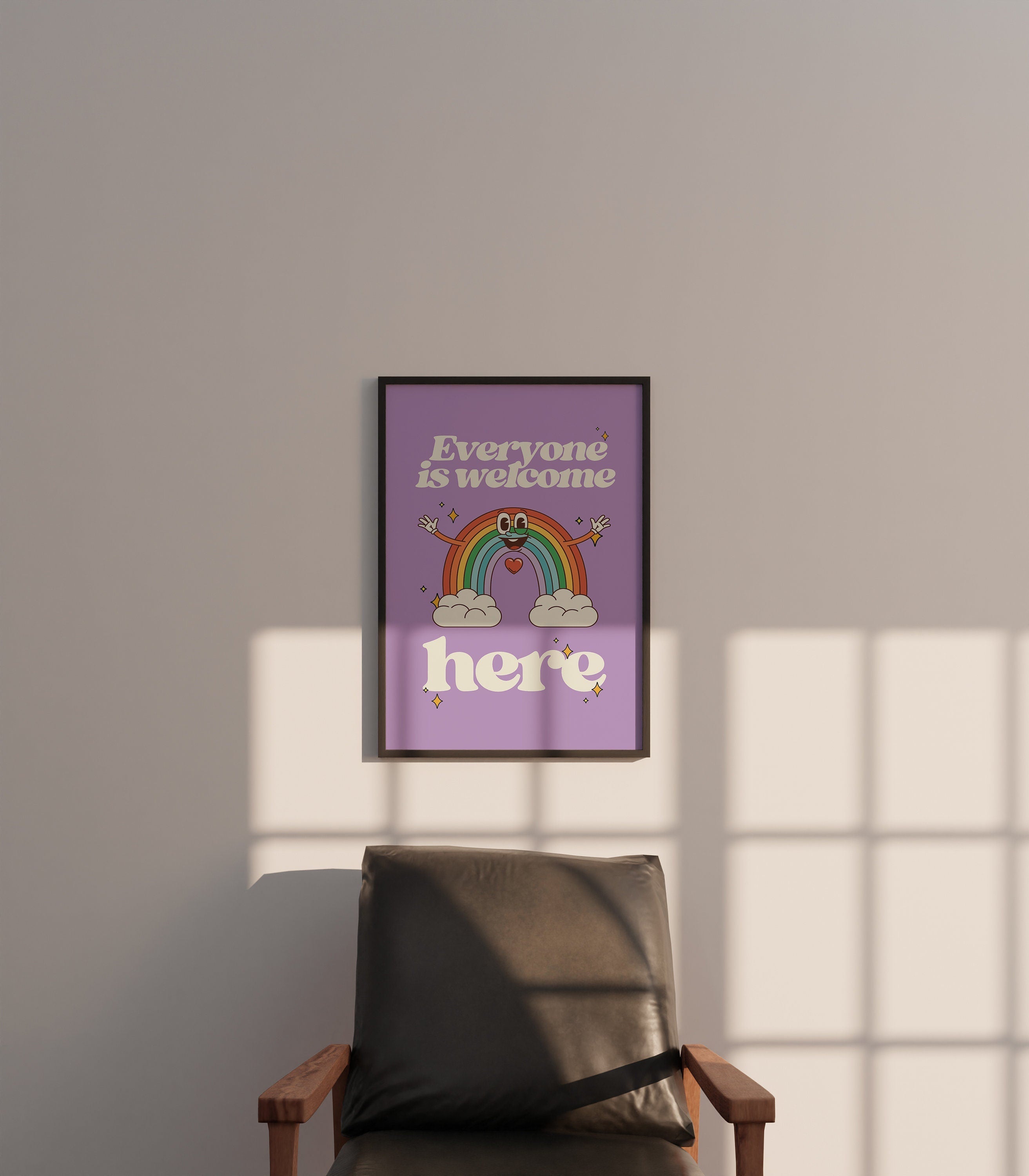 Everyone Is Welcome Here Rainbow Digital Art Print