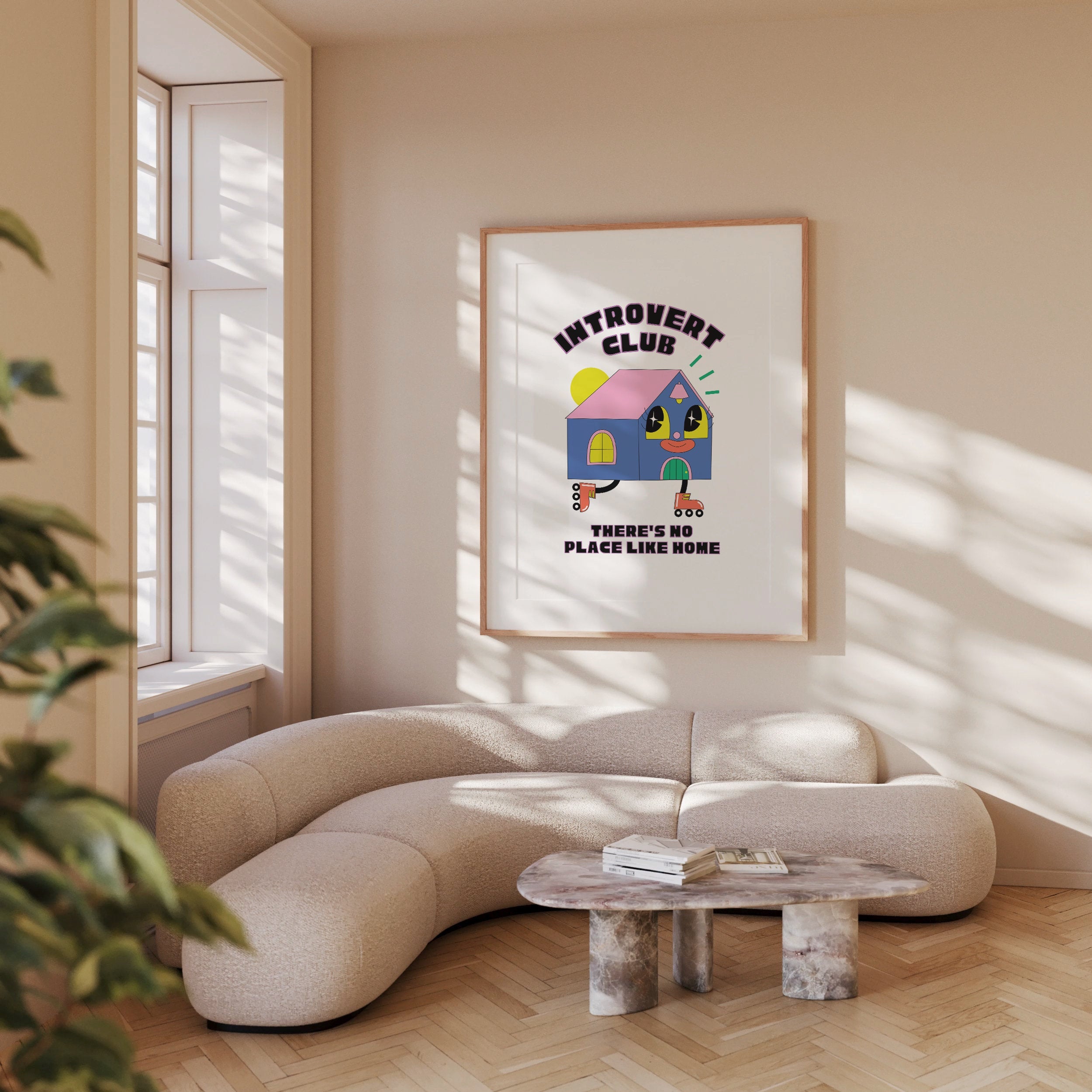 Introvert Poster, Retro Cartoon Print, Bedroom Decor, Trendy Wall Art, Retro Prints, Introvert Club Art, Homebody Prints, Introvert Prints