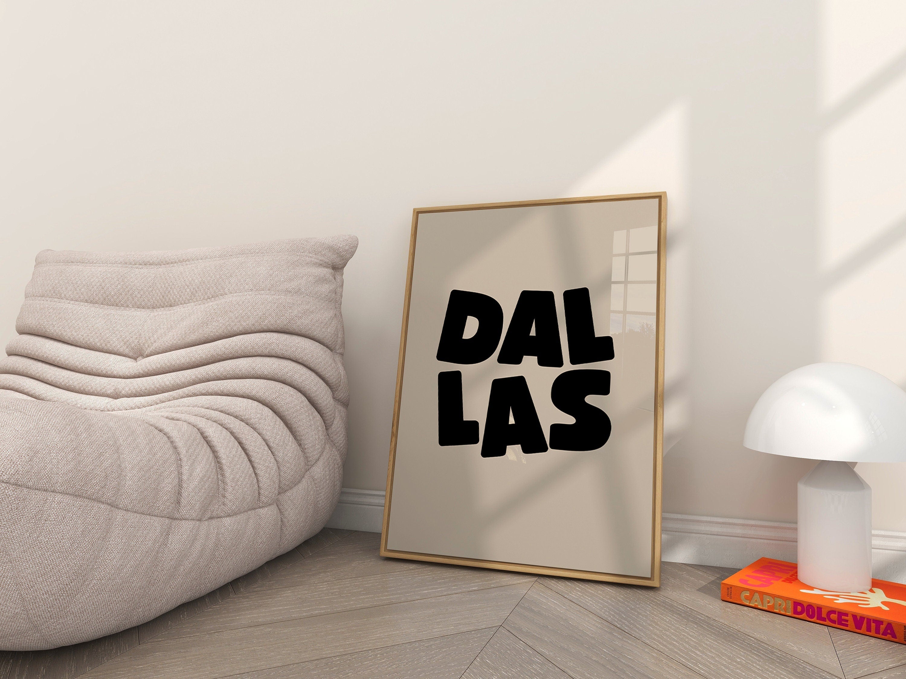 Dallas Art Print,Digital Art Download,Black Dallas Wall Art,Cute Trendy Art,Dallas Posters,Dallas Wall Poster,Beige Posters