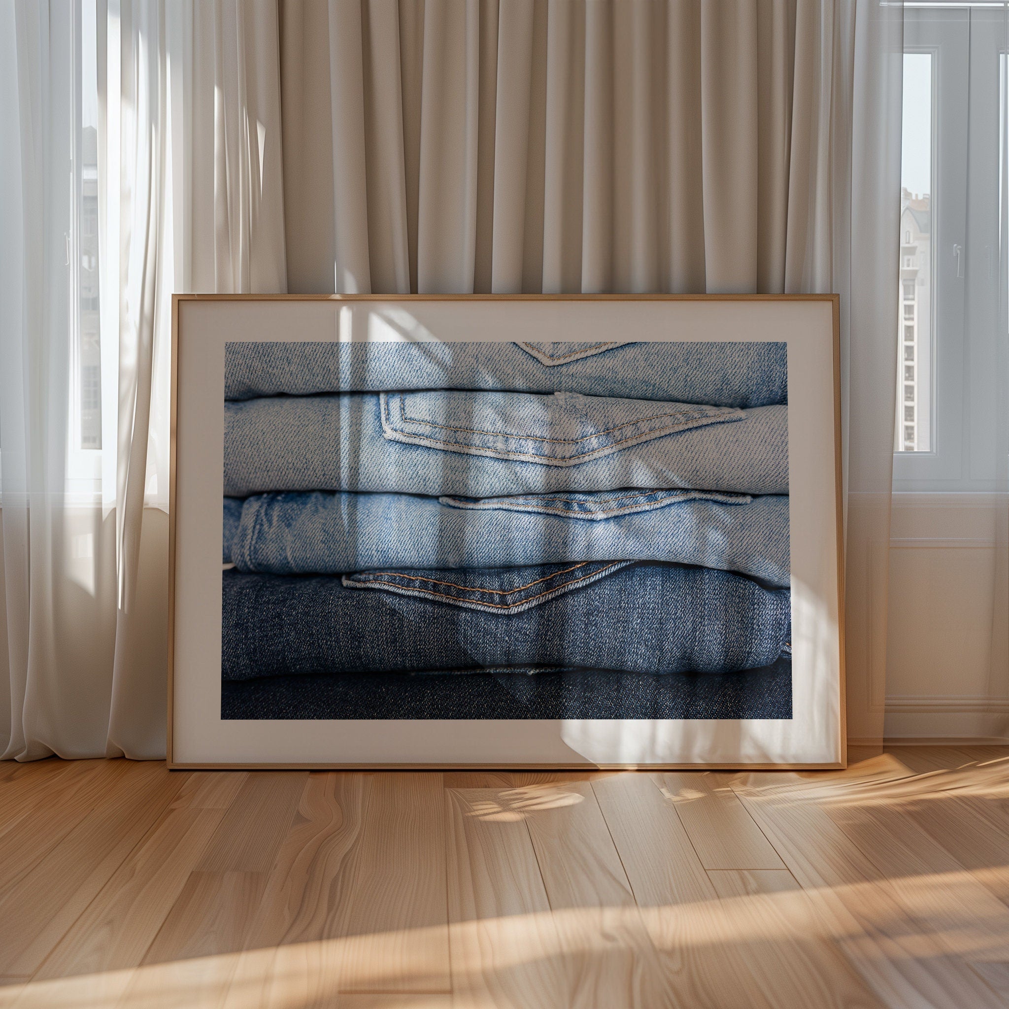 Denim Abstract Digital Art Print