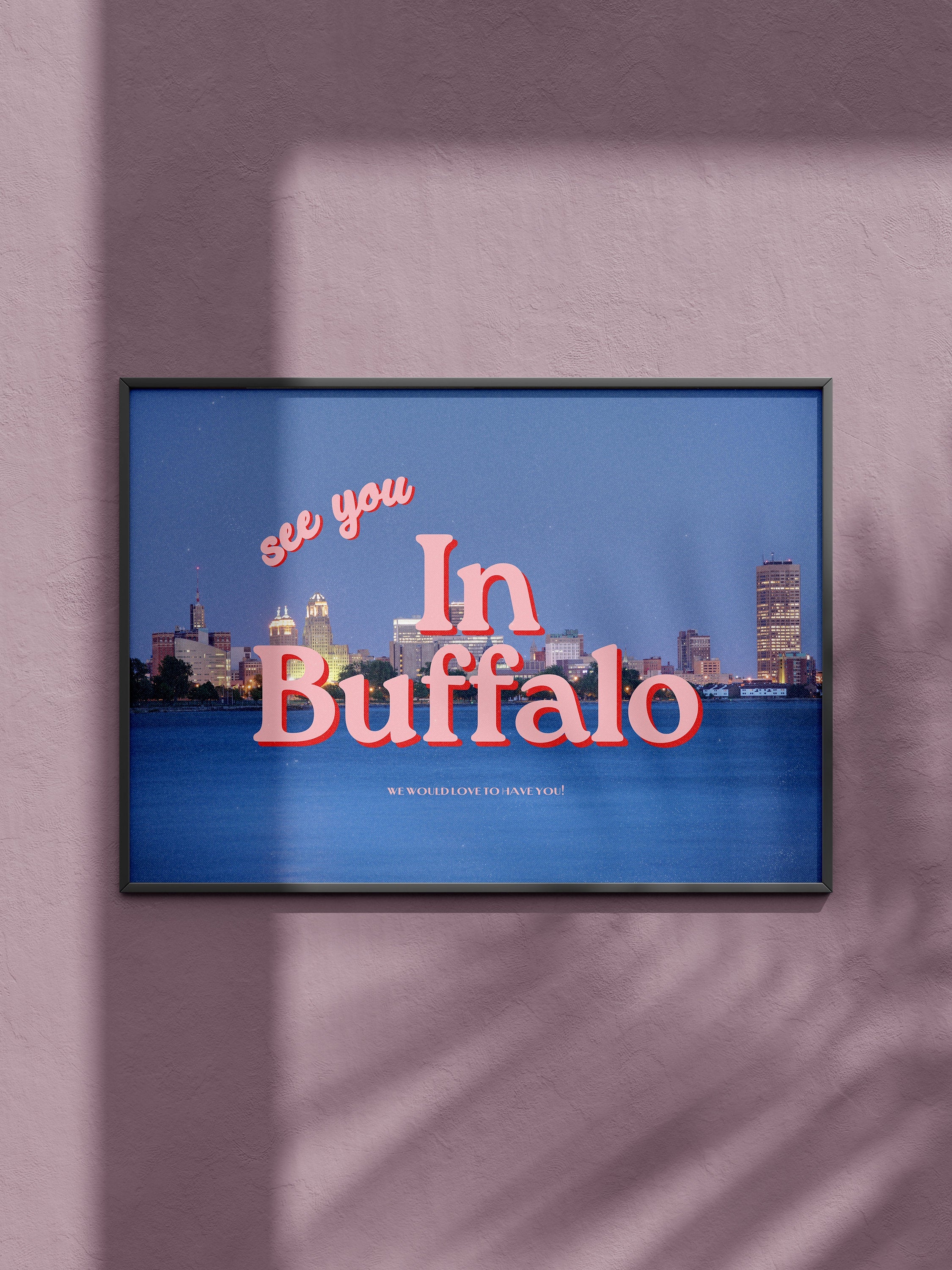 Grainy Retro Print, State Digital Prints,See you in Buffalo,Retro Photograph Prints,Retro City Art Print,Preppy Art, Buffalo NY Art poster