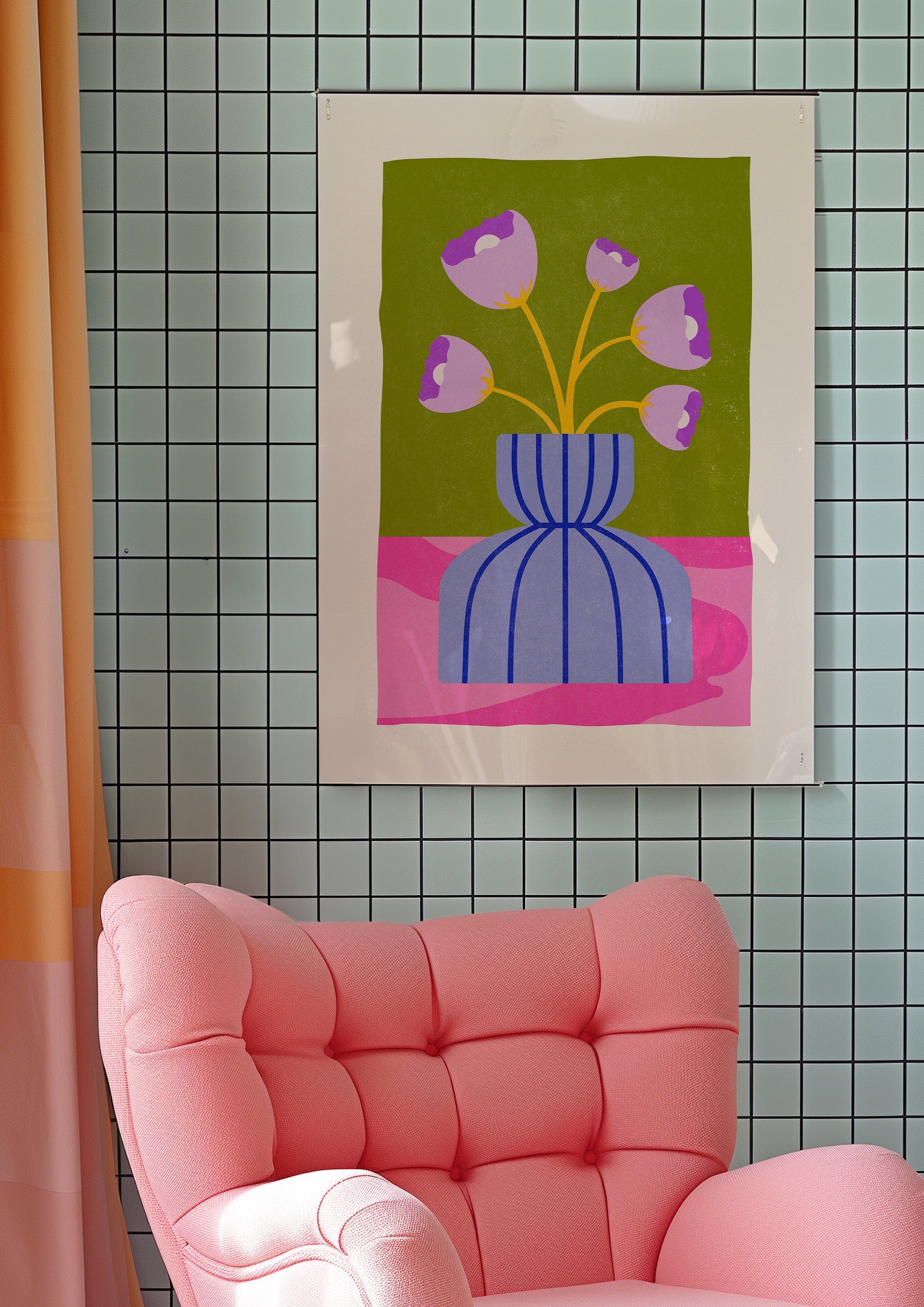 Purple Flower Abstract Digital Art Print