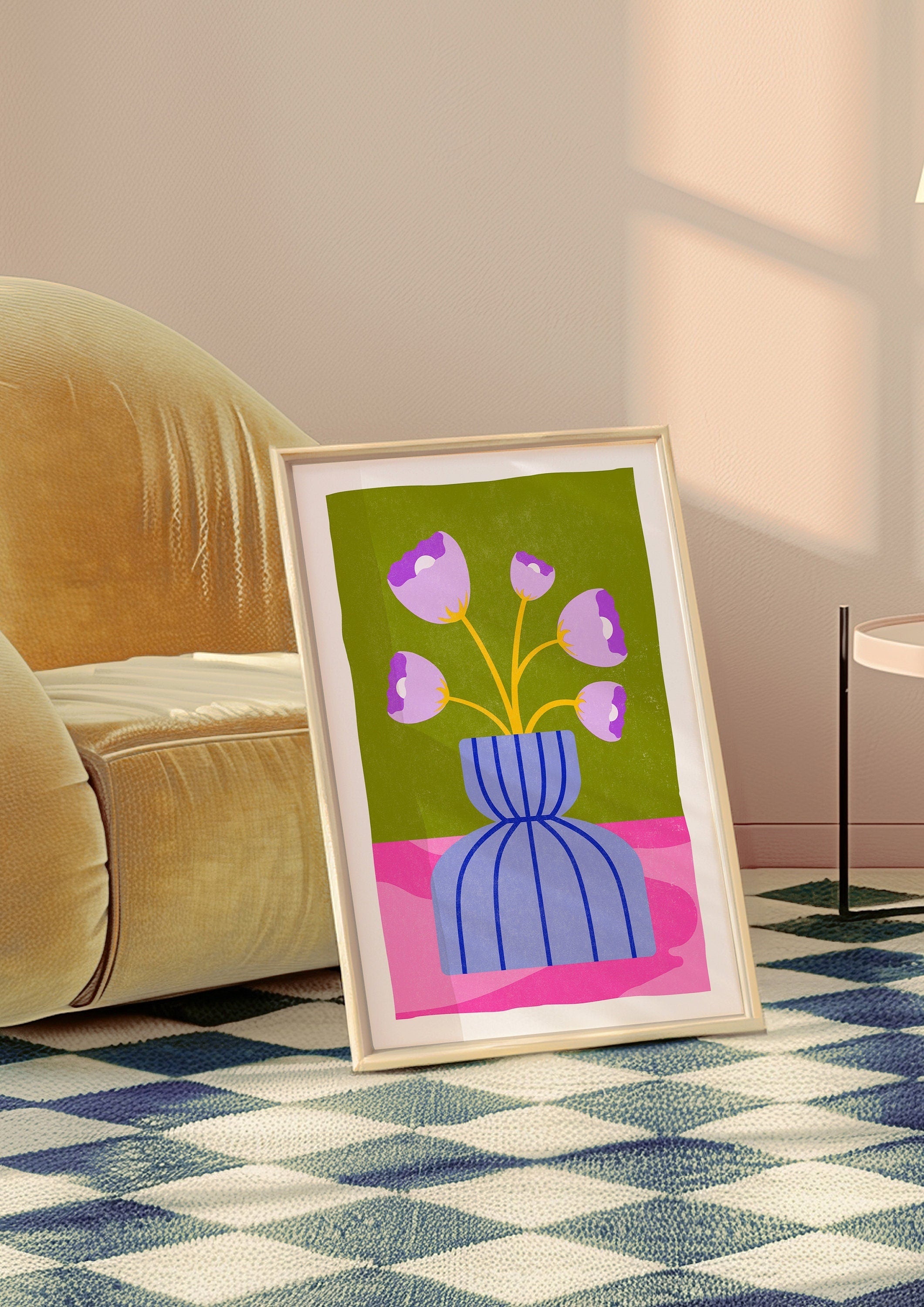Purple Flower Abstract Digital Art Print