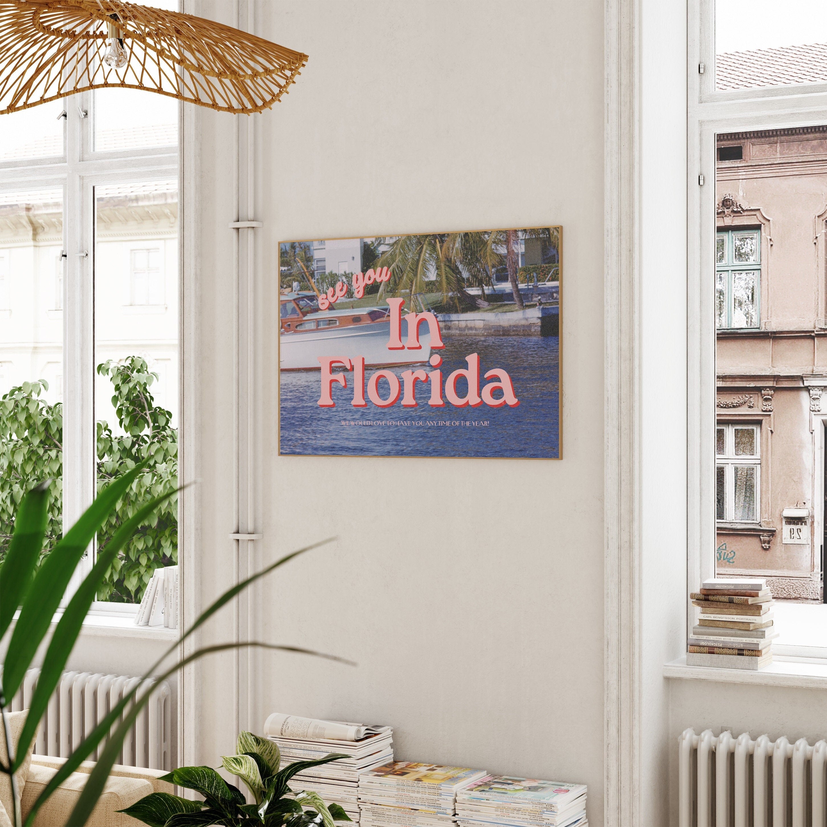 Retro Photo Art, Beach Art Print, Florida Poster, Florida Art Print, Bar Cart Decor, Florida Decor, Vintage Photo Art, GS print Shoppe