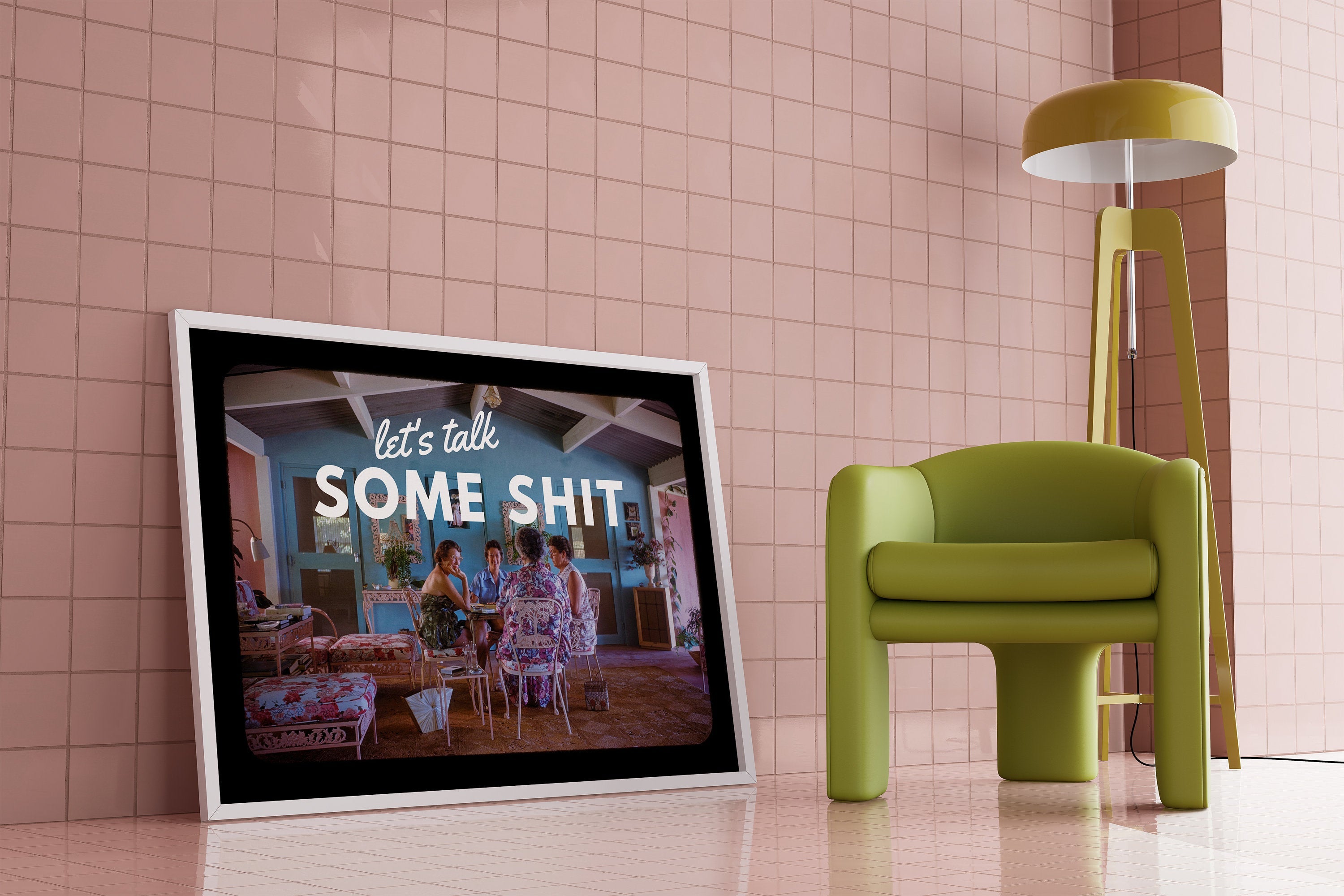 Talk Shit Art Print-Digital Prints-Wall Art Print-Retro Photograph Prints-Cocktail Art Print-Preppy Wall Art-Bar Car Decor-Bar Accessories