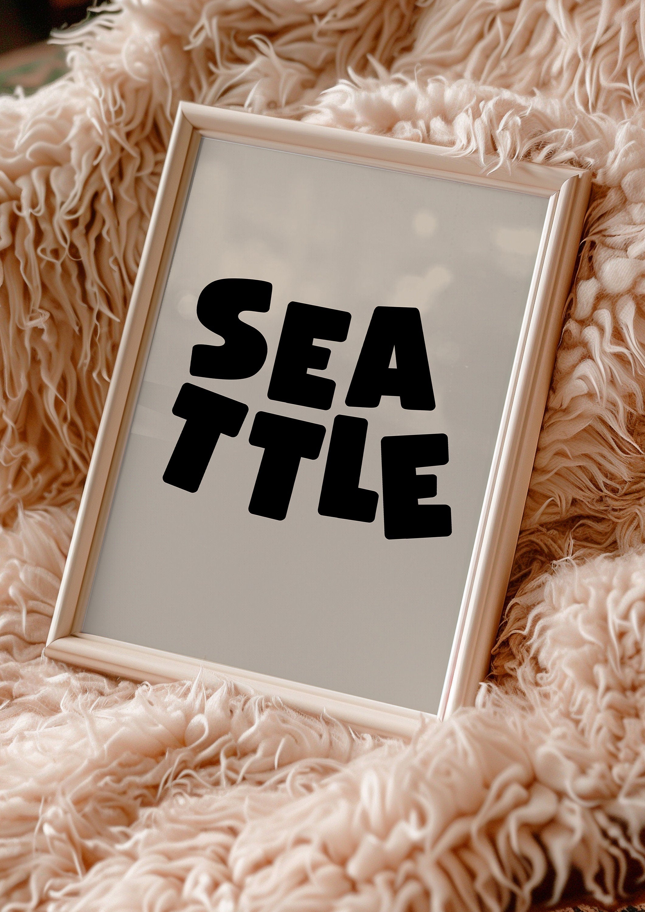 Seattle Art Print,Digital Art Download,Black Seattle Wall Art,Cute Trendy Art,Seattle Posters,Seattle Wall Poster,Beige Posters