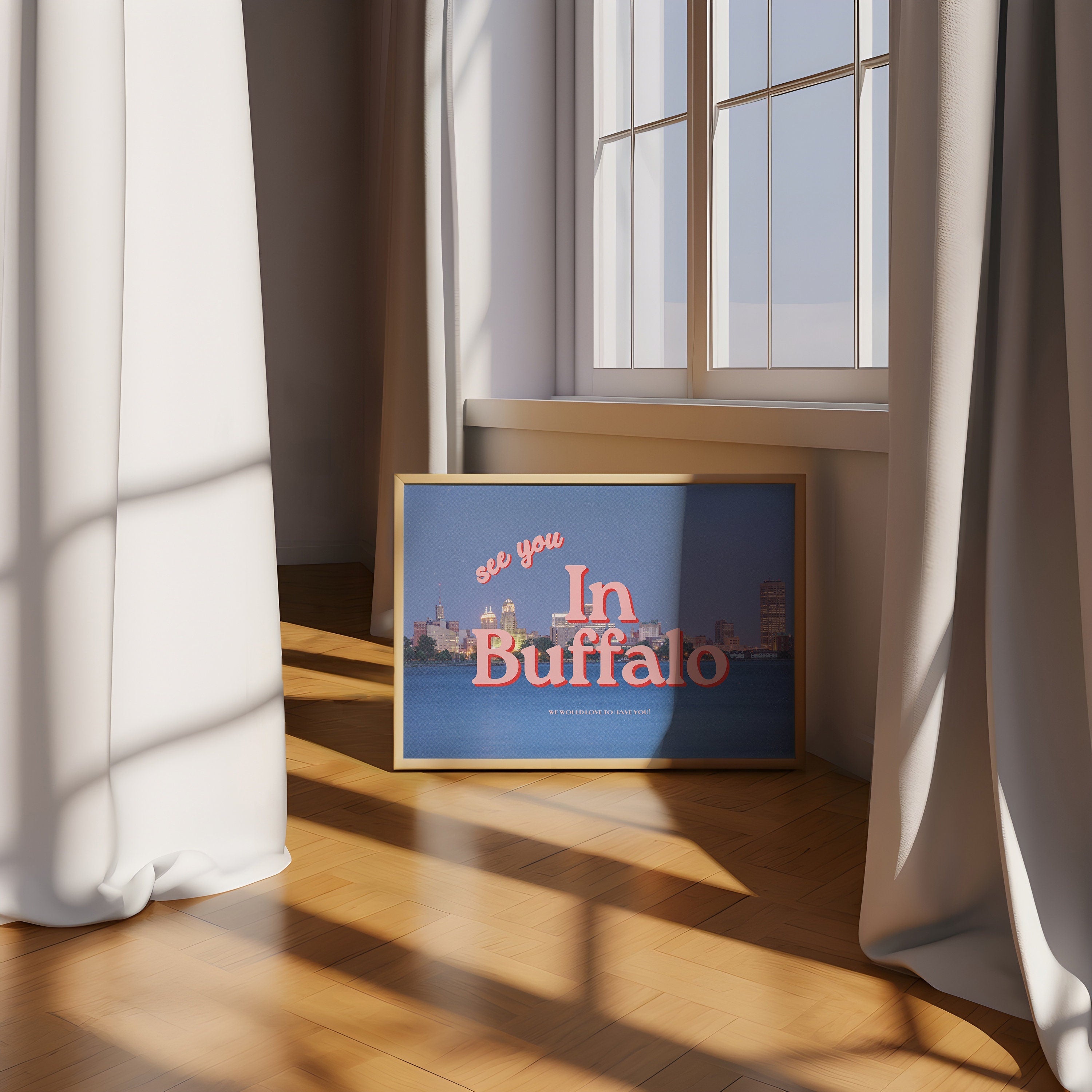 Grainy Retro Print, State Digital Prints,See you in Buffalo,Retro Photograph Prints,Retro City Art Print,Preppy Art, Buffalo NY Art poster