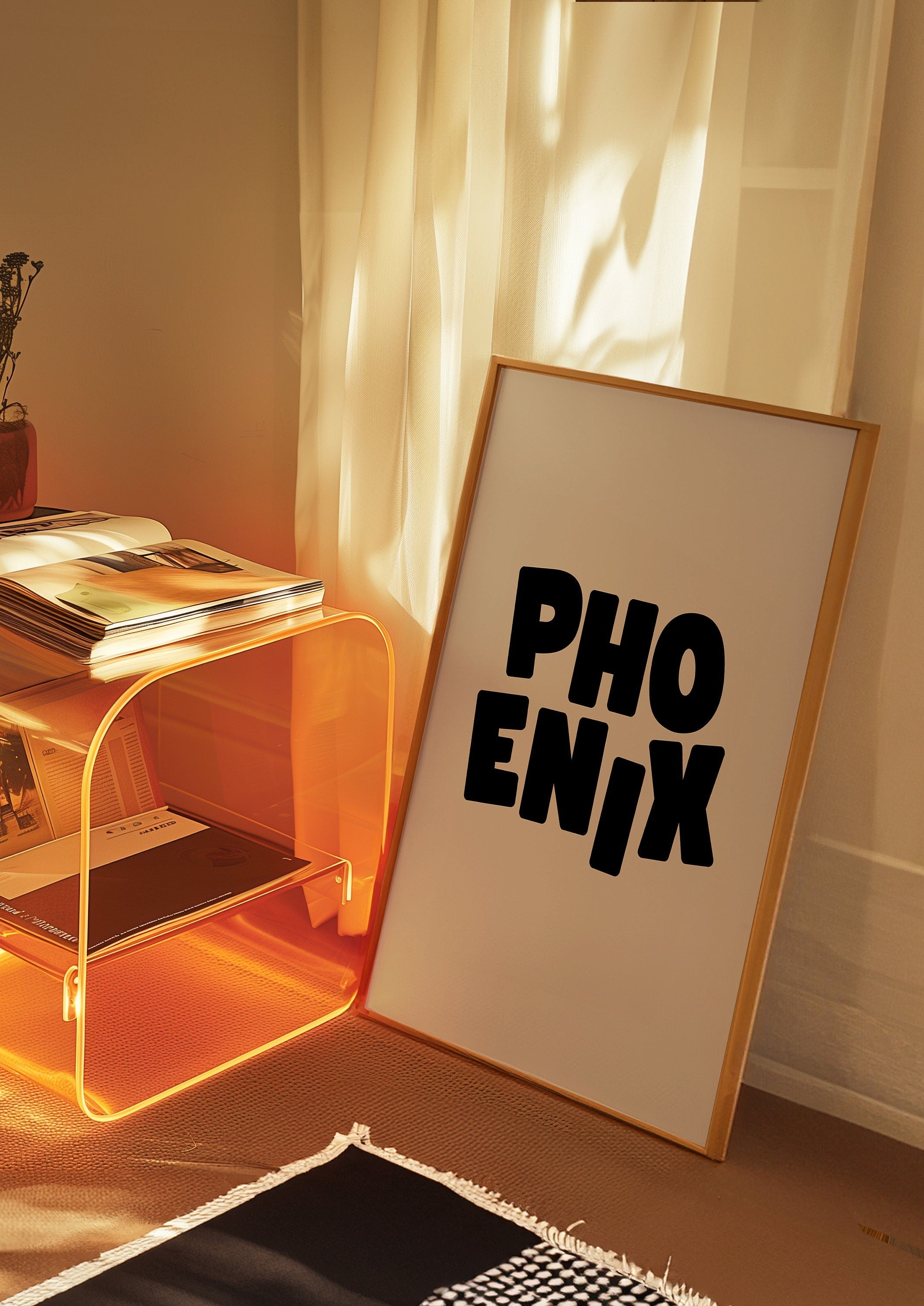 Phoenix Minimal Digital Art Print