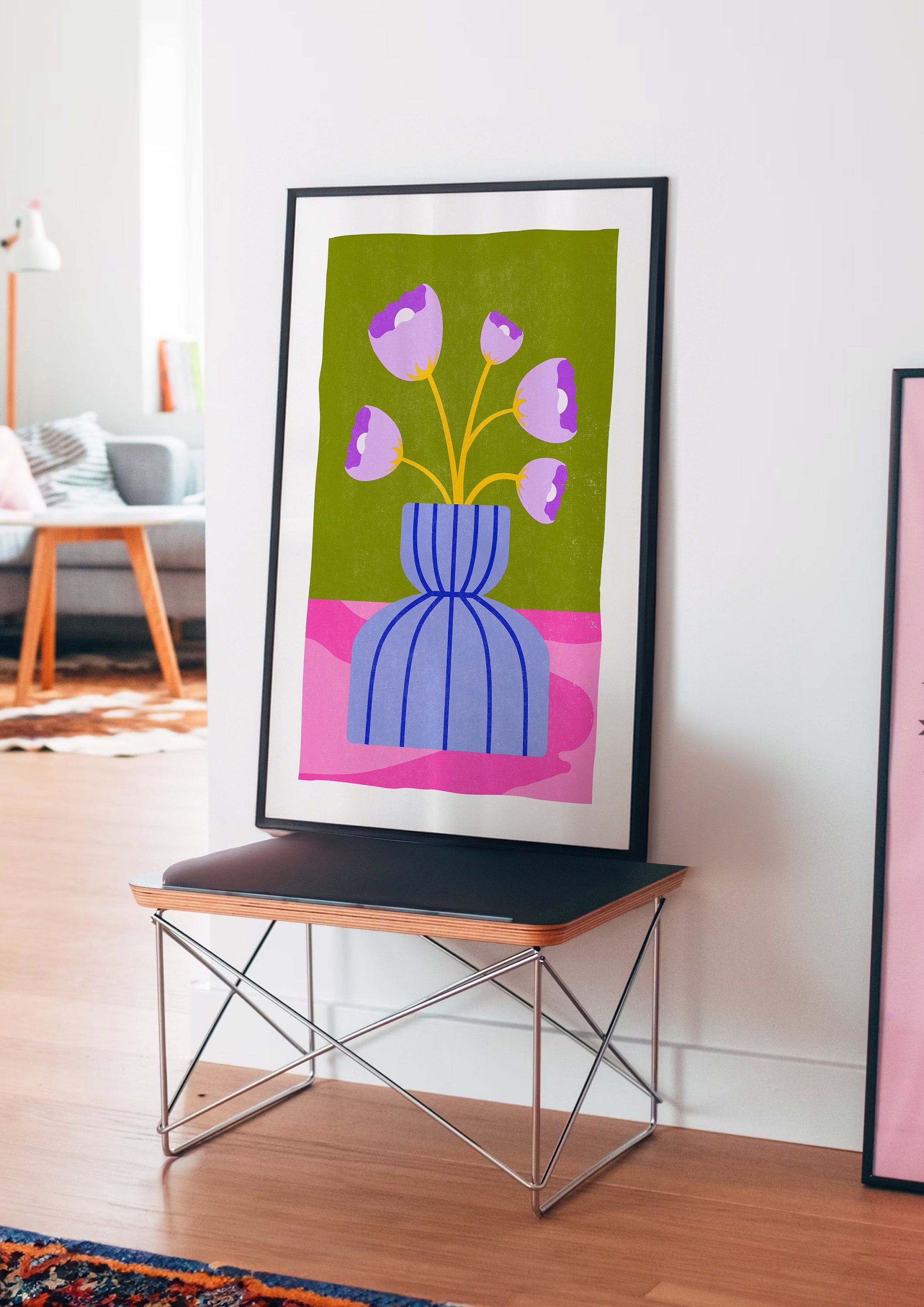 Purple Flower Abstract Digital Art Print