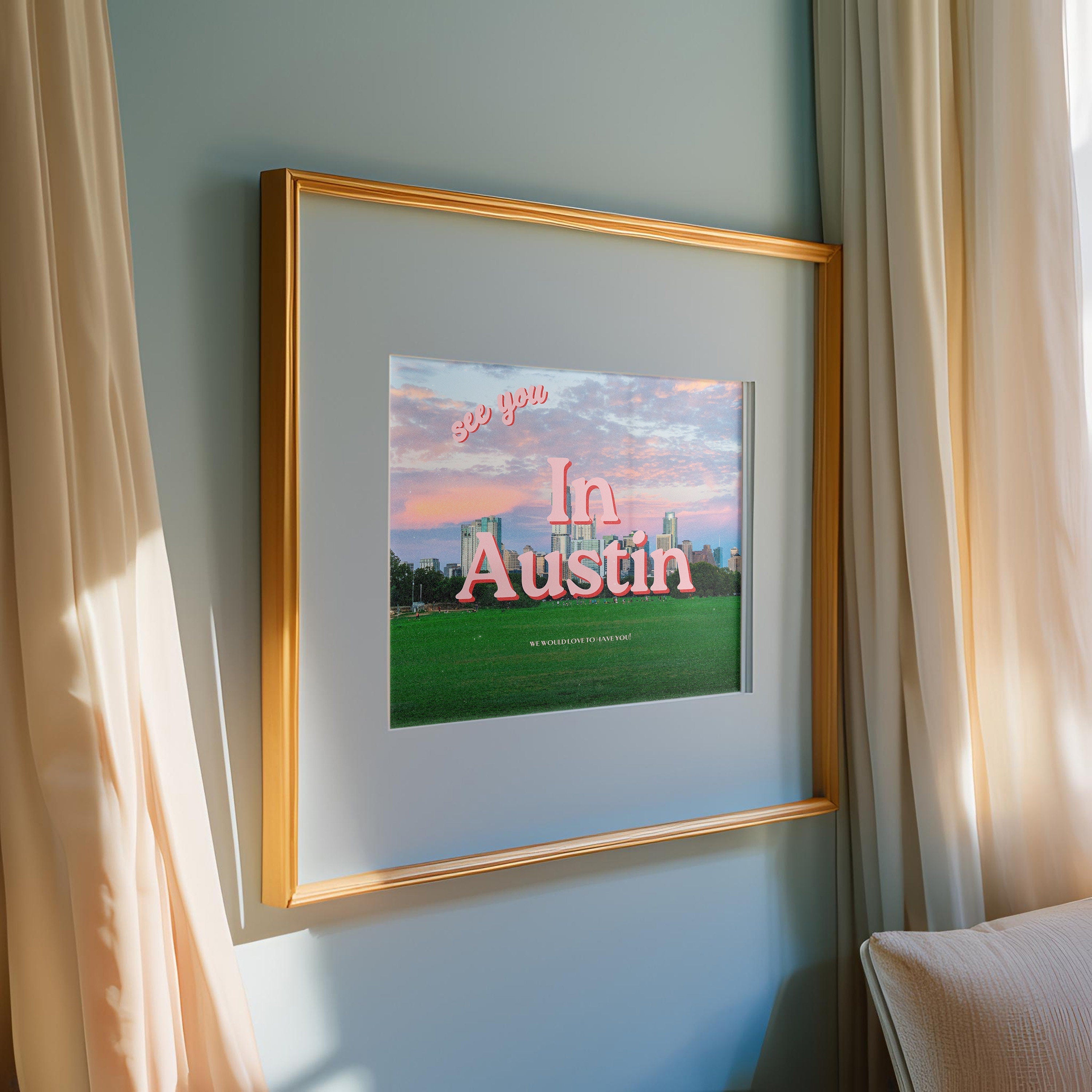 Austin Art, Austin Decor, Austin poster, Austin Print, Texas Art Print, Vintage Photograph Art, Austin Wall Poster, Austin Apartment Art