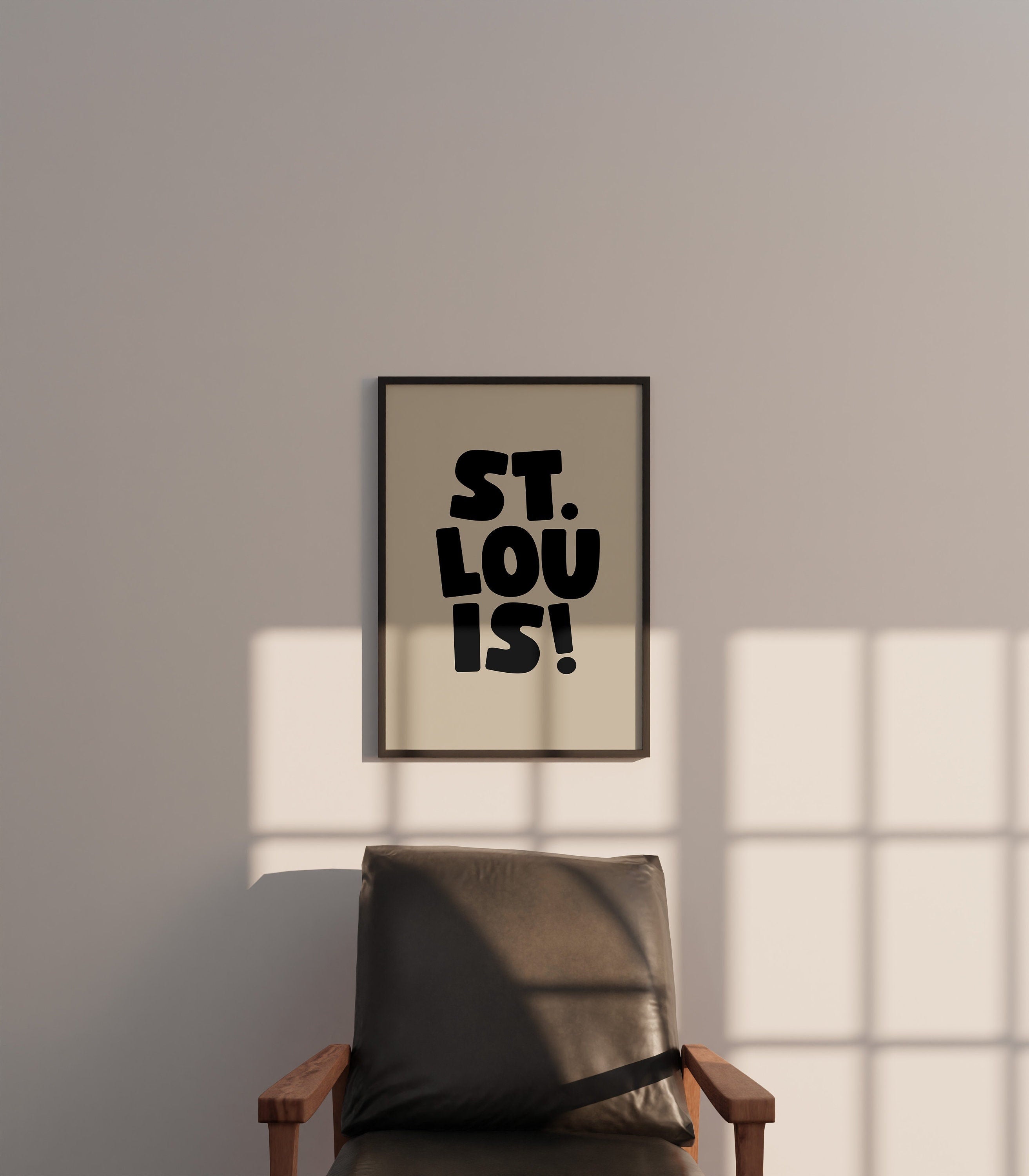 St.Louis Art Print,Digital Art Download,Black STL Wall Art,Cute Trendy Art,St. Louis Posters,STL Wall Poster,Beige Posters