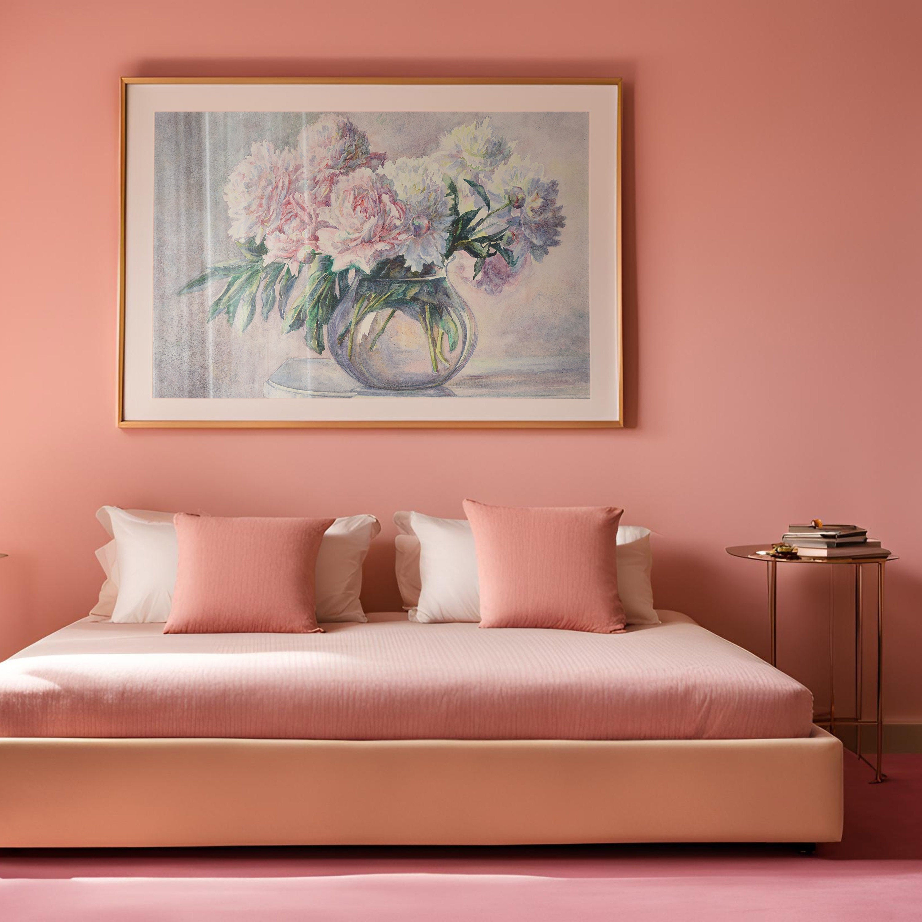 Classic Painting, Classic Art Print, Multi Color Floral Painting, Pink Painting Wall Art, Pink floral Prints, Digital Download