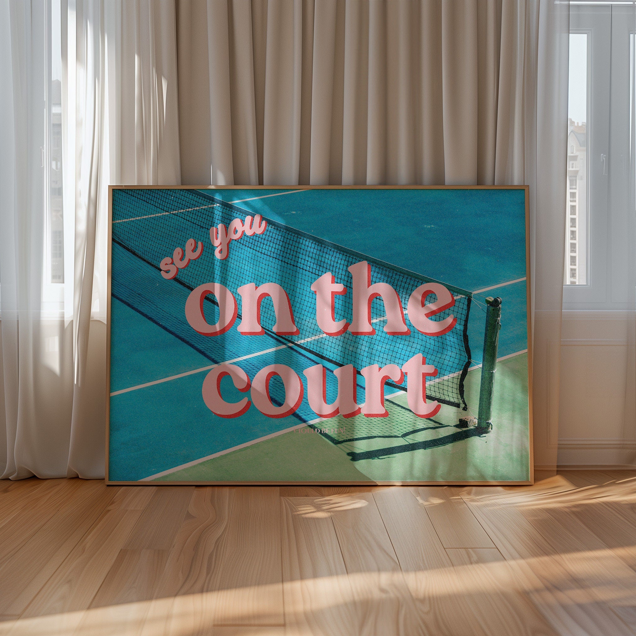 Digital Art, Tennis Art Print, Tennis Posters, Art for Tennis, Preppy Art, Palm Springs Art, Pickleball poster, Tennis Lover Art, Sport Art