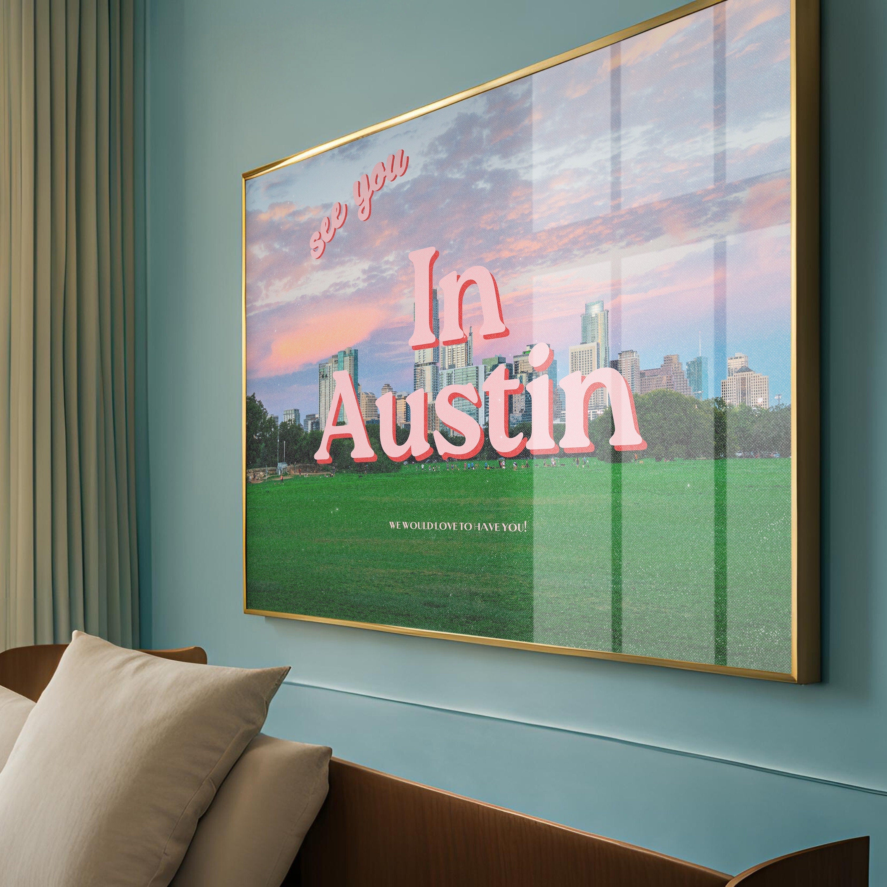Austin Art, Austin Decor, Austin poster, Austin Print, Texas Art Print, Vintage Photograph Art, Austin Wall Poster, Austin Apartment Art