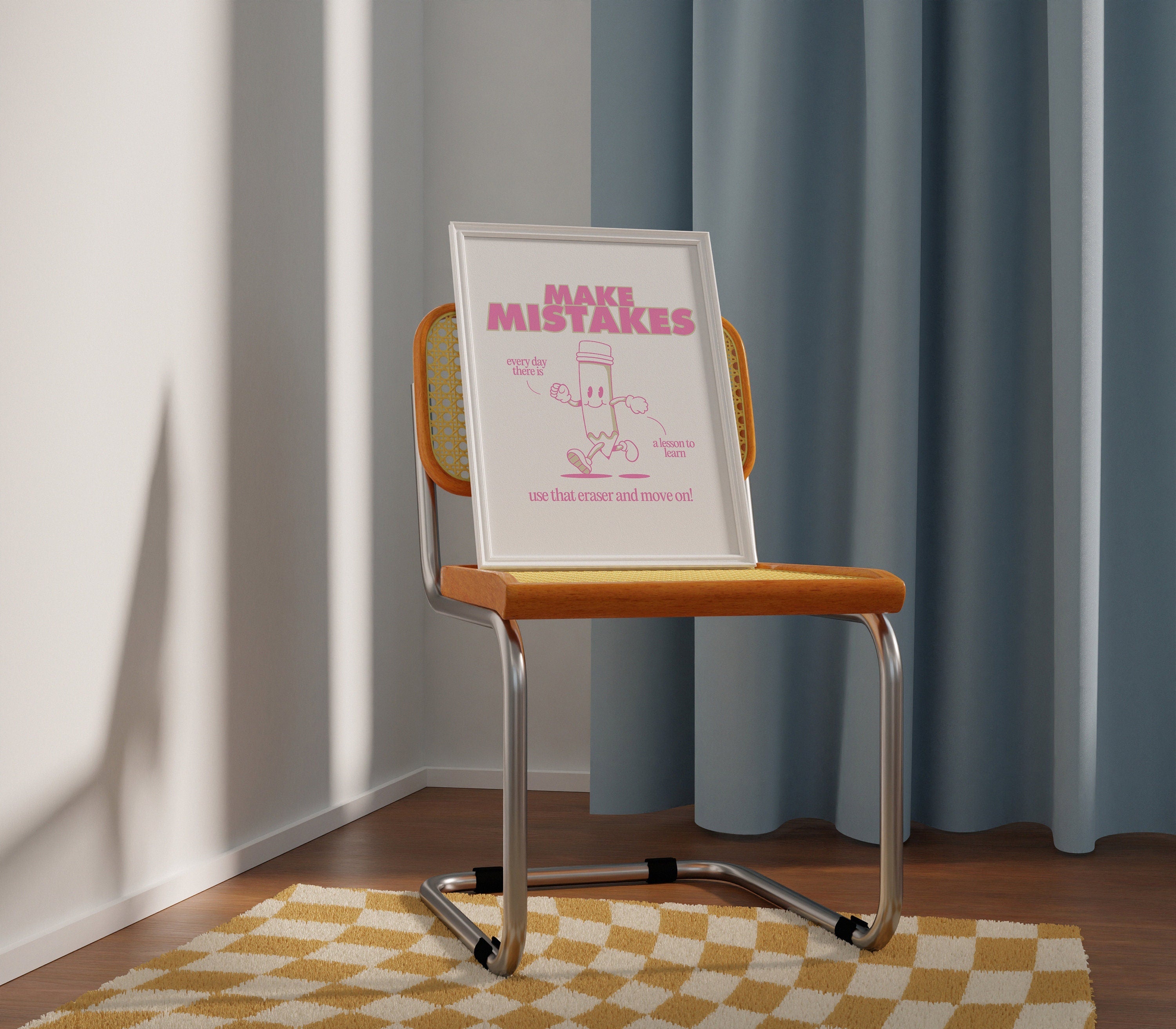 Make Mistakes Pink Digital Art Print