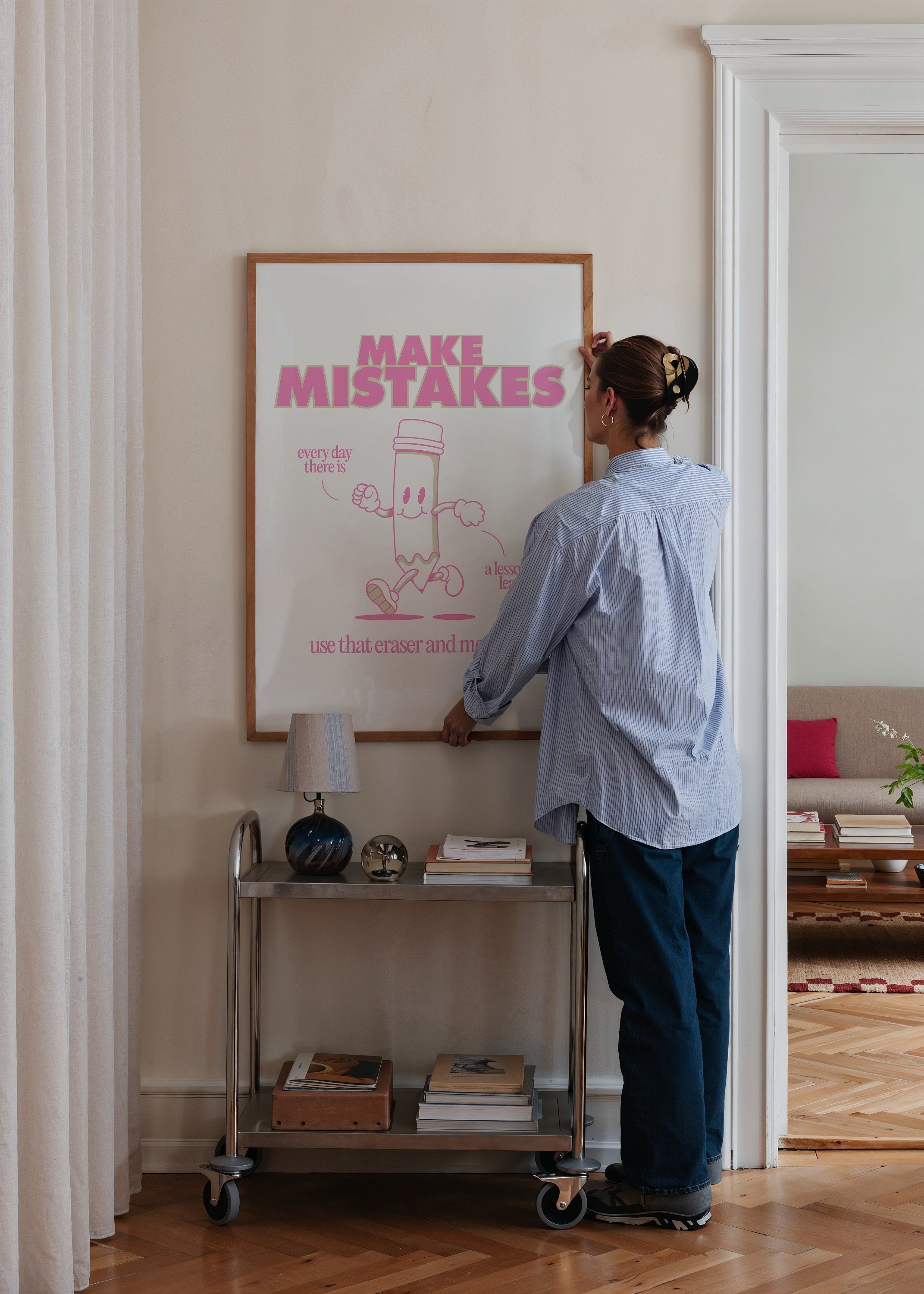 Make Mistakes Pink Digital Art Print