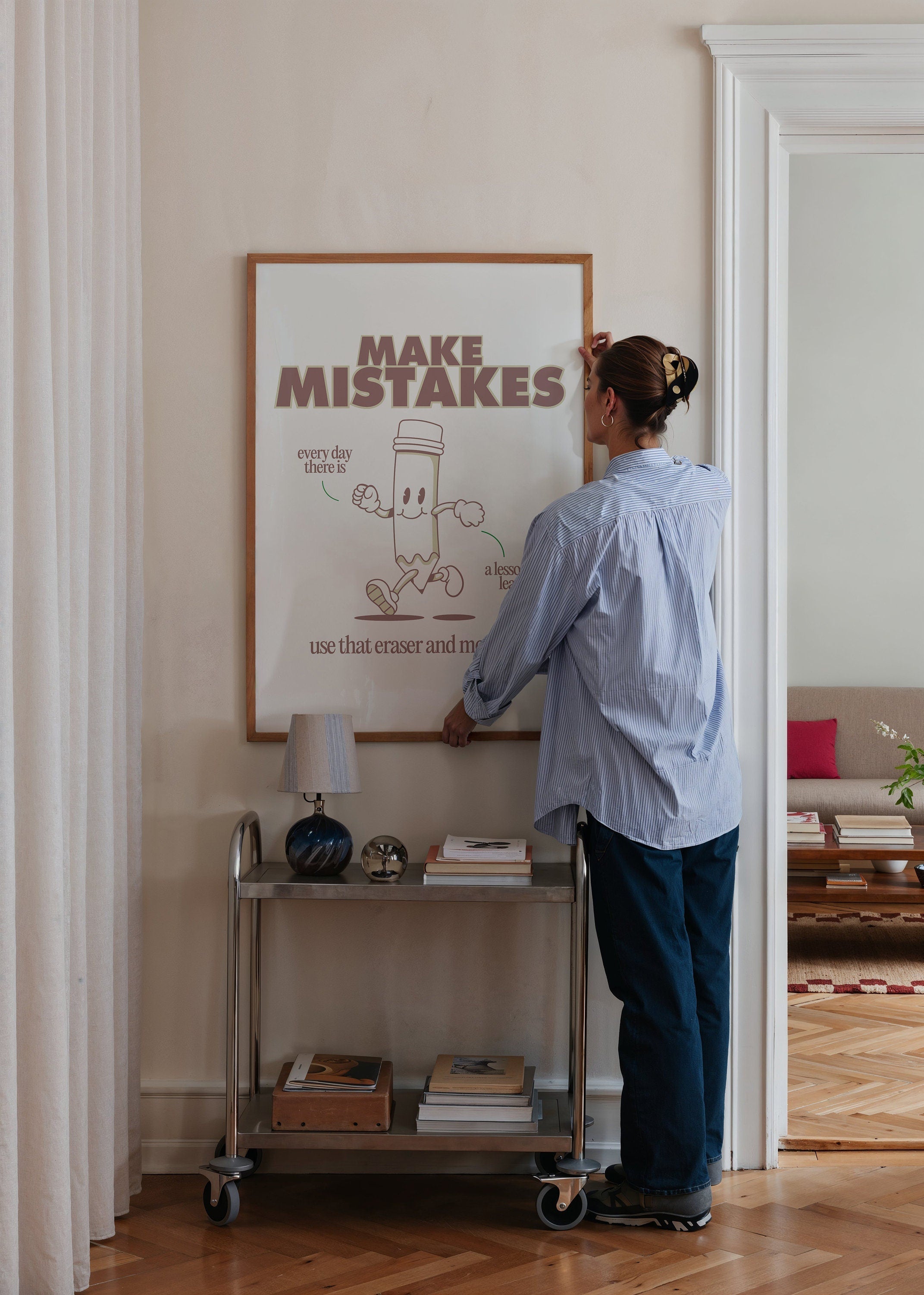 Make Mistakes Mauve Digital Art Print