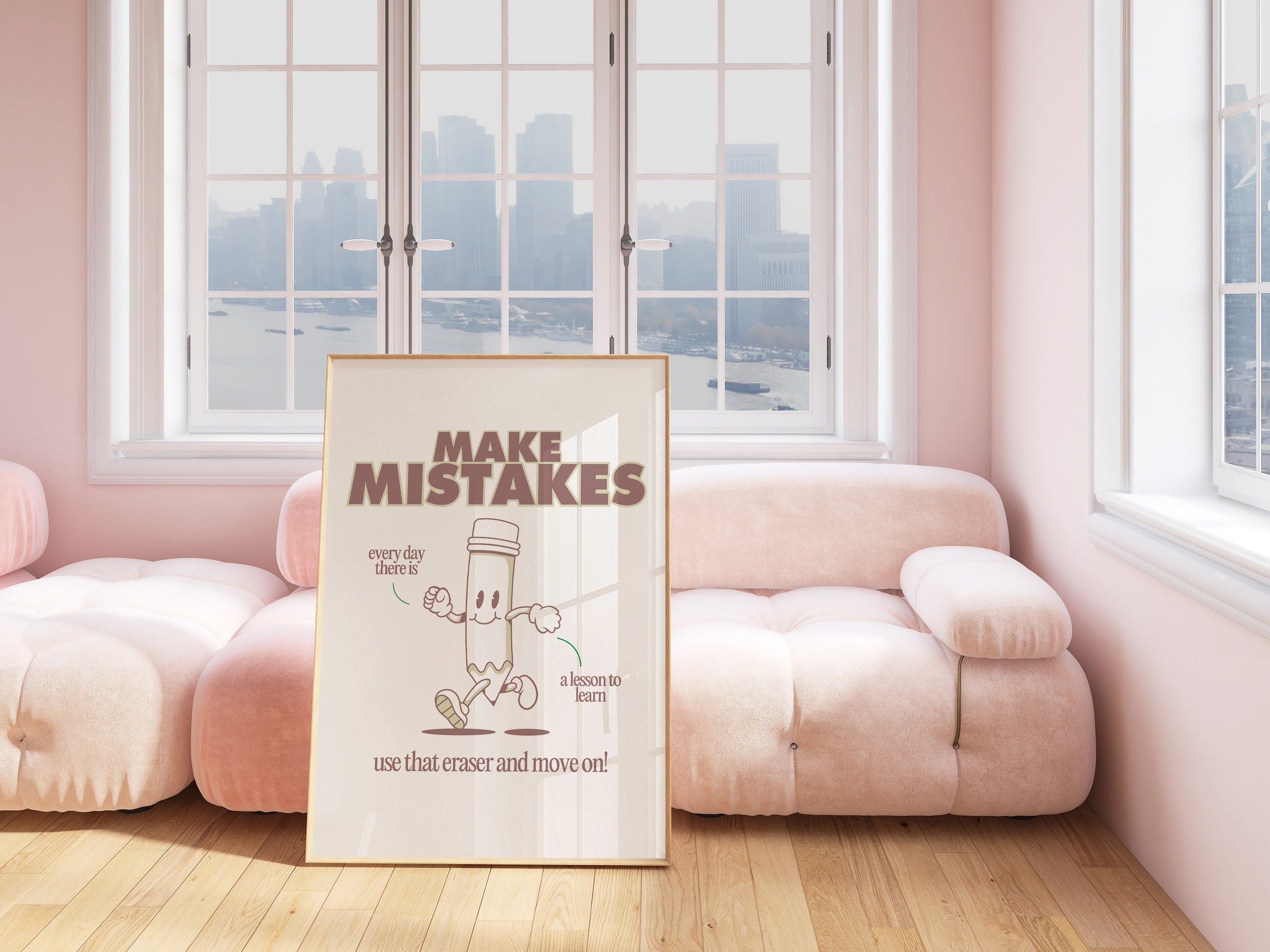 Make Mistakes Mauve Digital Art Print