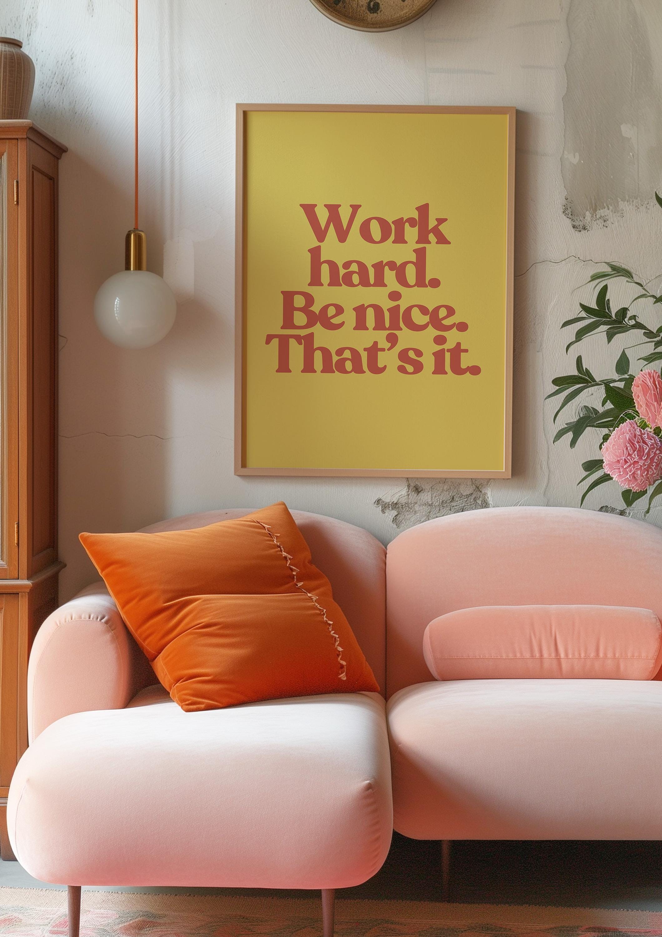 Work Hard Yellow Digital Art Print
