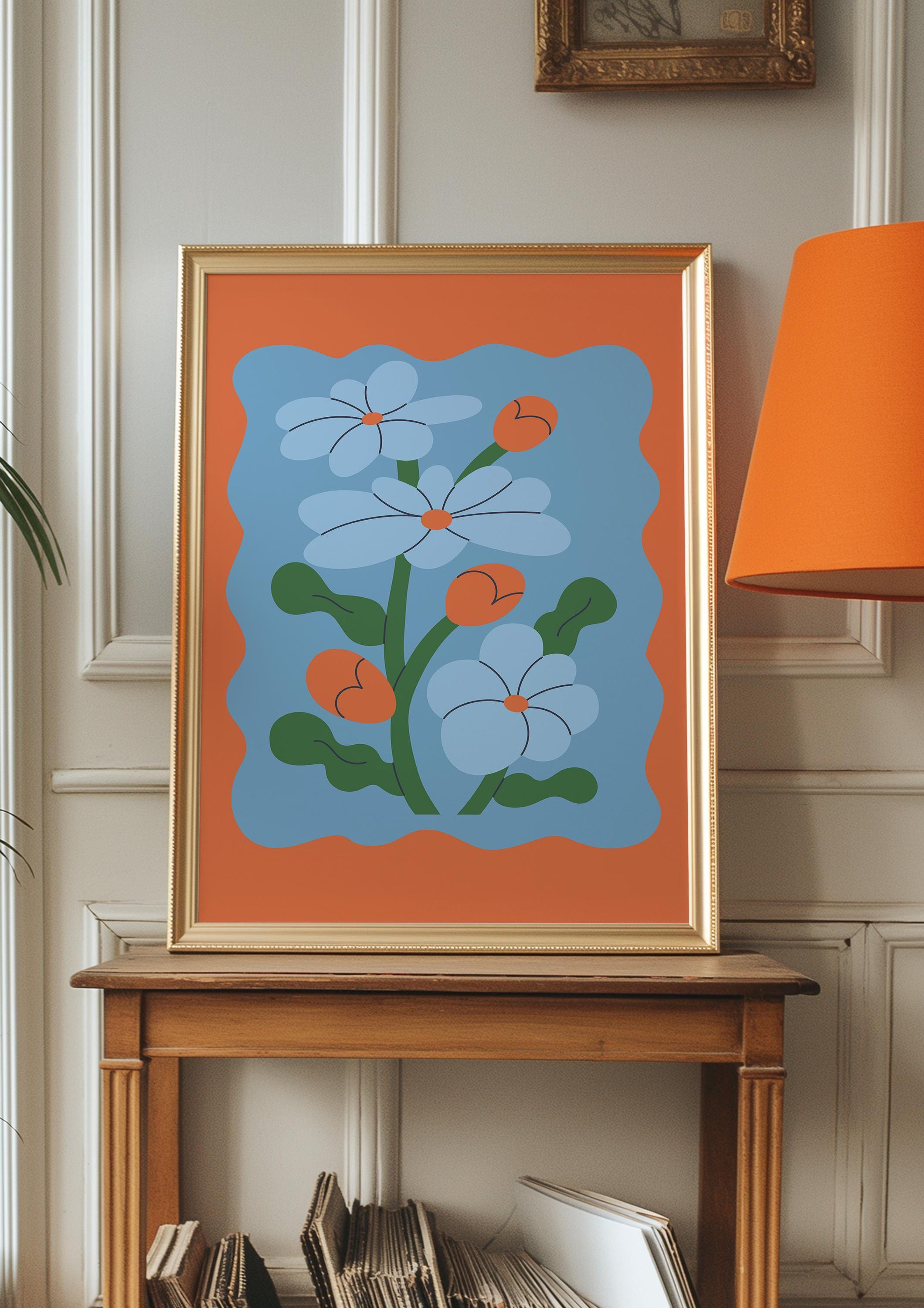 Blue Daisies Digital Art Print